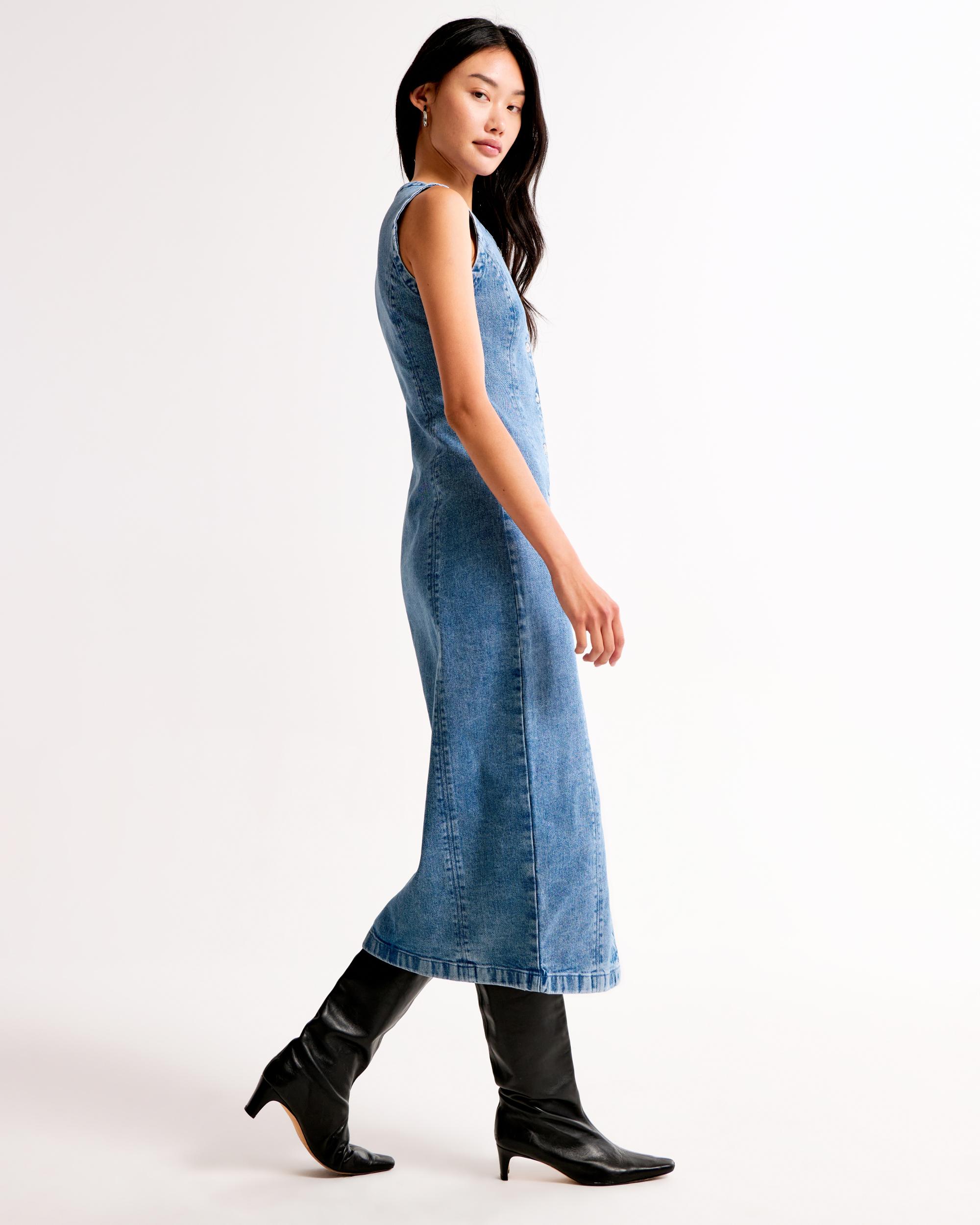 The A&F Mara High-Neck Vest Midi Dress Product Image