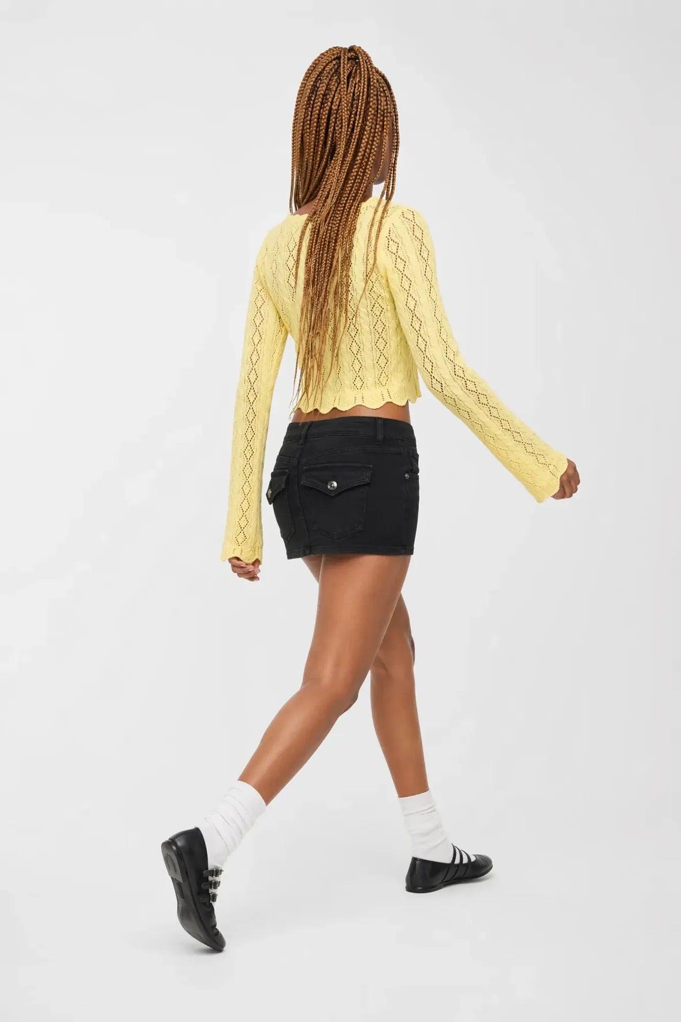Denim Micro Mini Skirt Female Product Image