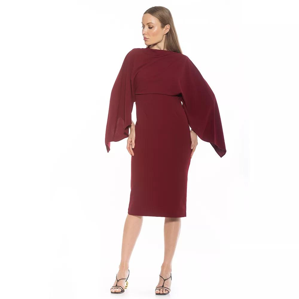 Women's ALEXIA ADMOR Vida Draped Cape Sleeve Sheath Dress,  Product Image