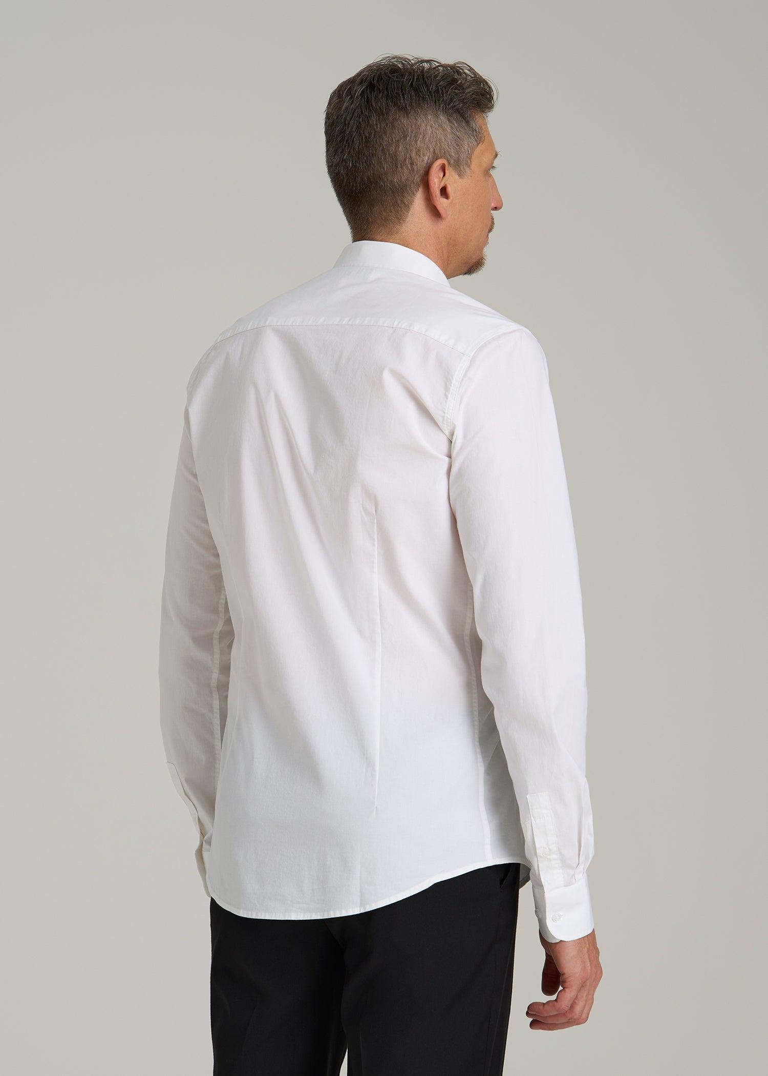 Oskar Button-Up Dress Shirt for Tall Men in Bright White Male Product Image