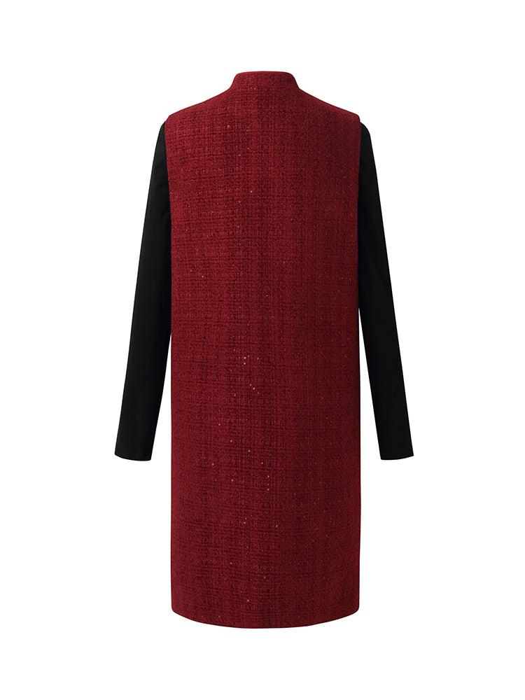 Wool Blend Mini Dress And Knit Top Two-Piece Set Product Image