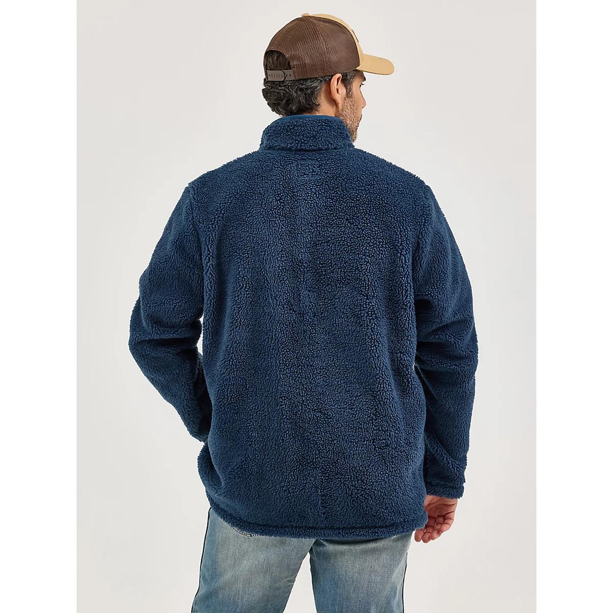 Men's Wrangler Quarter Snap Sherpa Pullover in Moonlight Blue Product Image