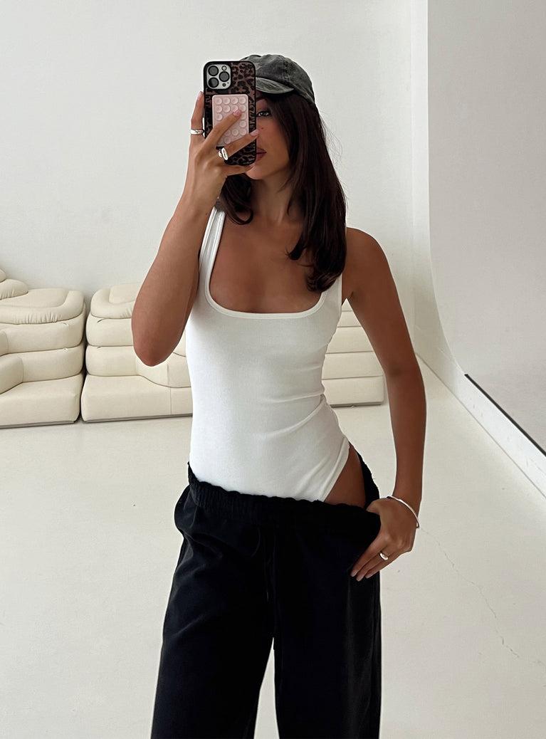 Baseline Rib Bodysuit White Product Image