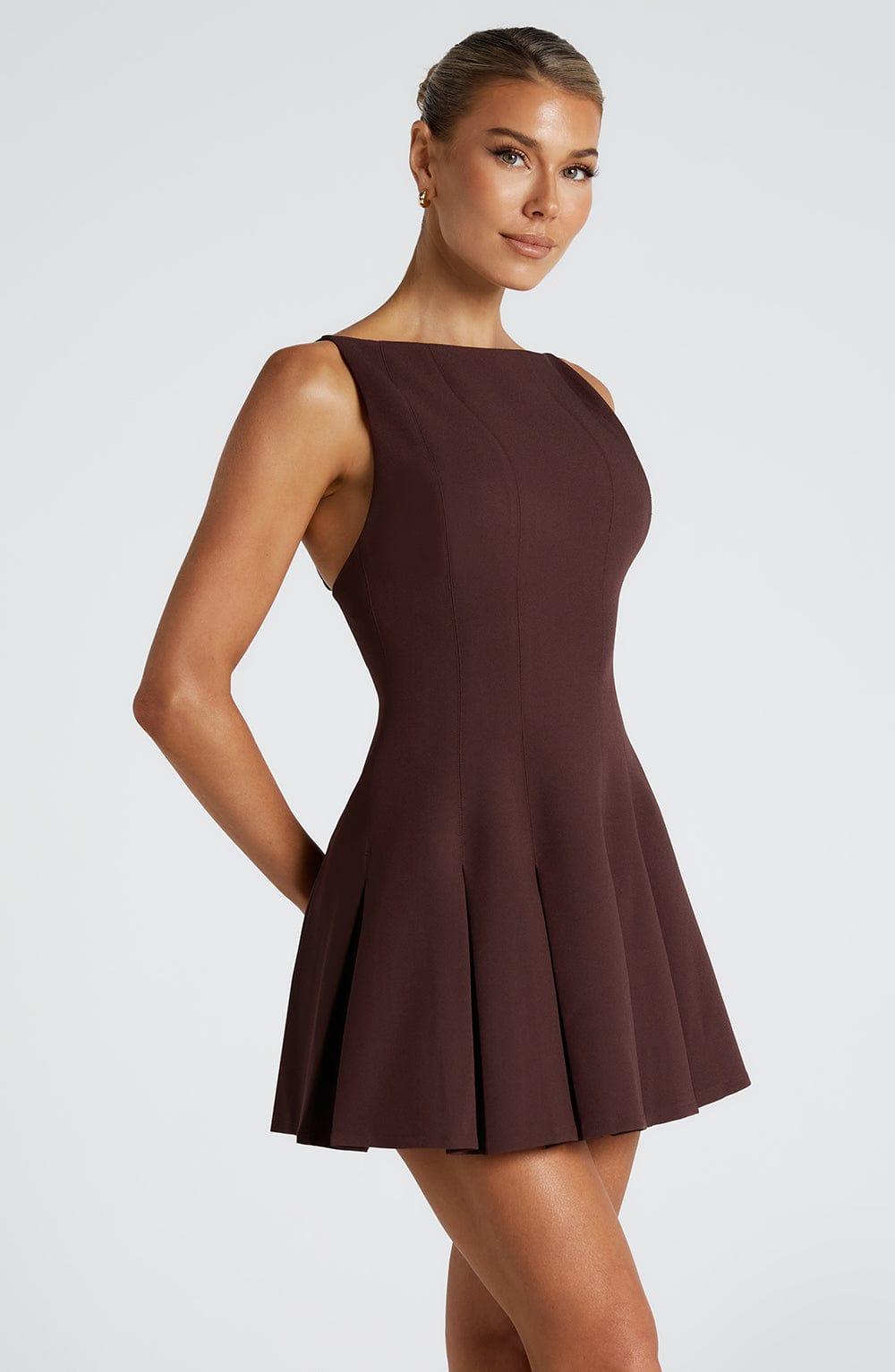 Rory Mini Dress - Plum Brown Product Image