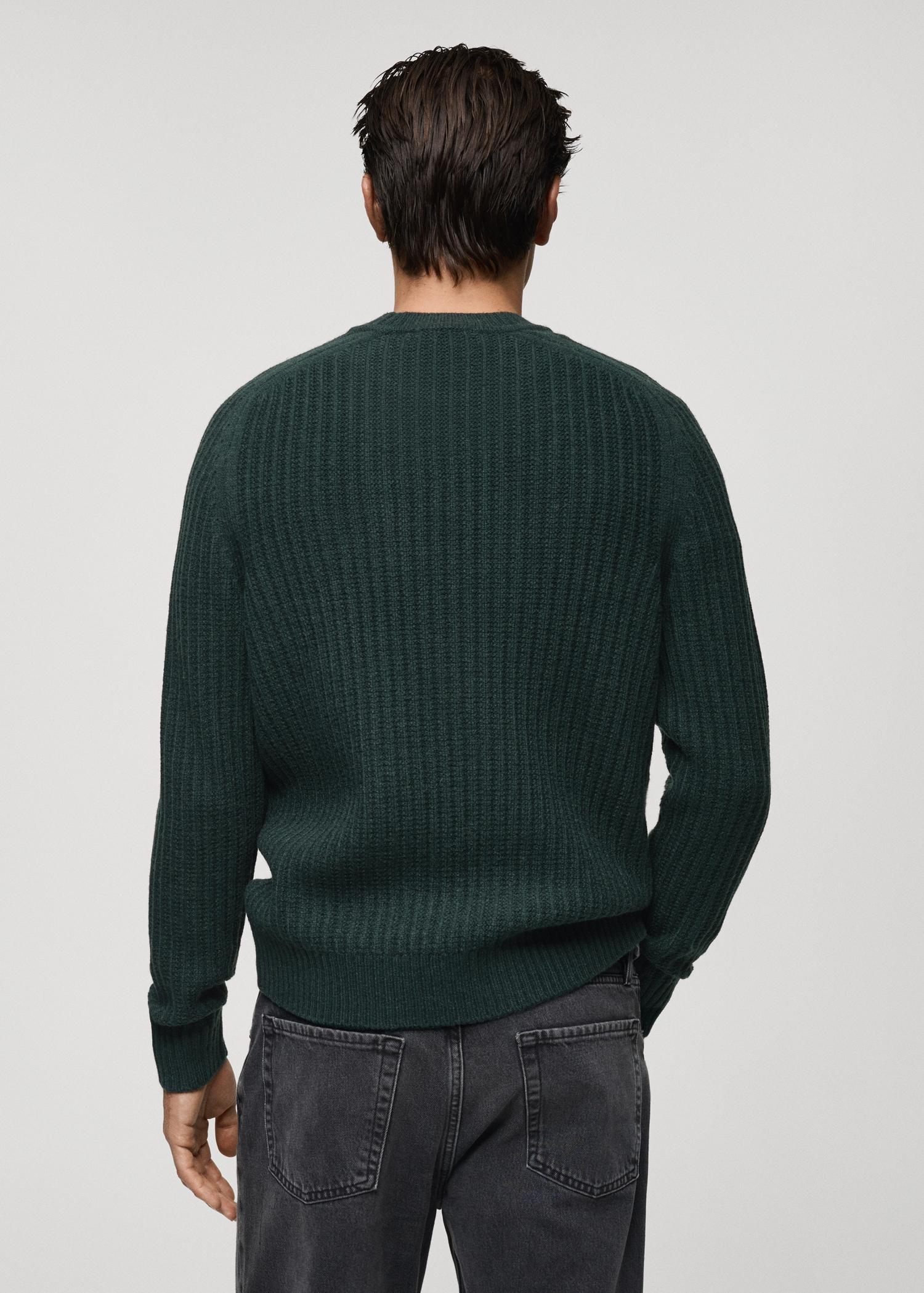 Wool-blend rib-knit sweater - Men | MANGO USA Product Image