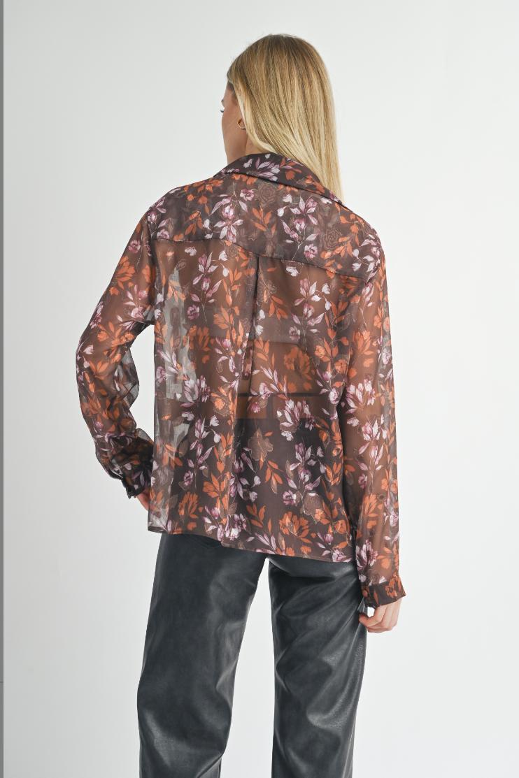 Celebrate Her Sheer Button Down Product Image