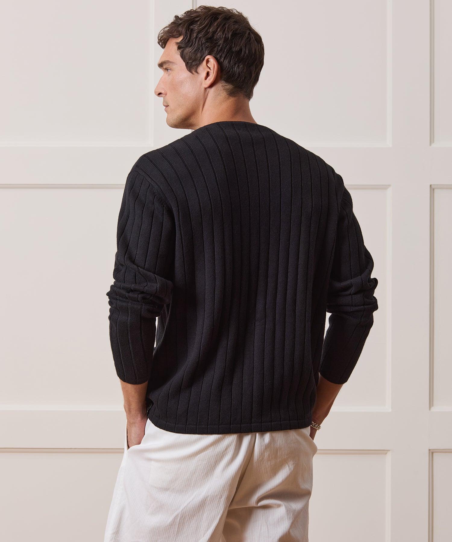 Relaxed Linen-Cotton Ribbed Cardigan Product Image