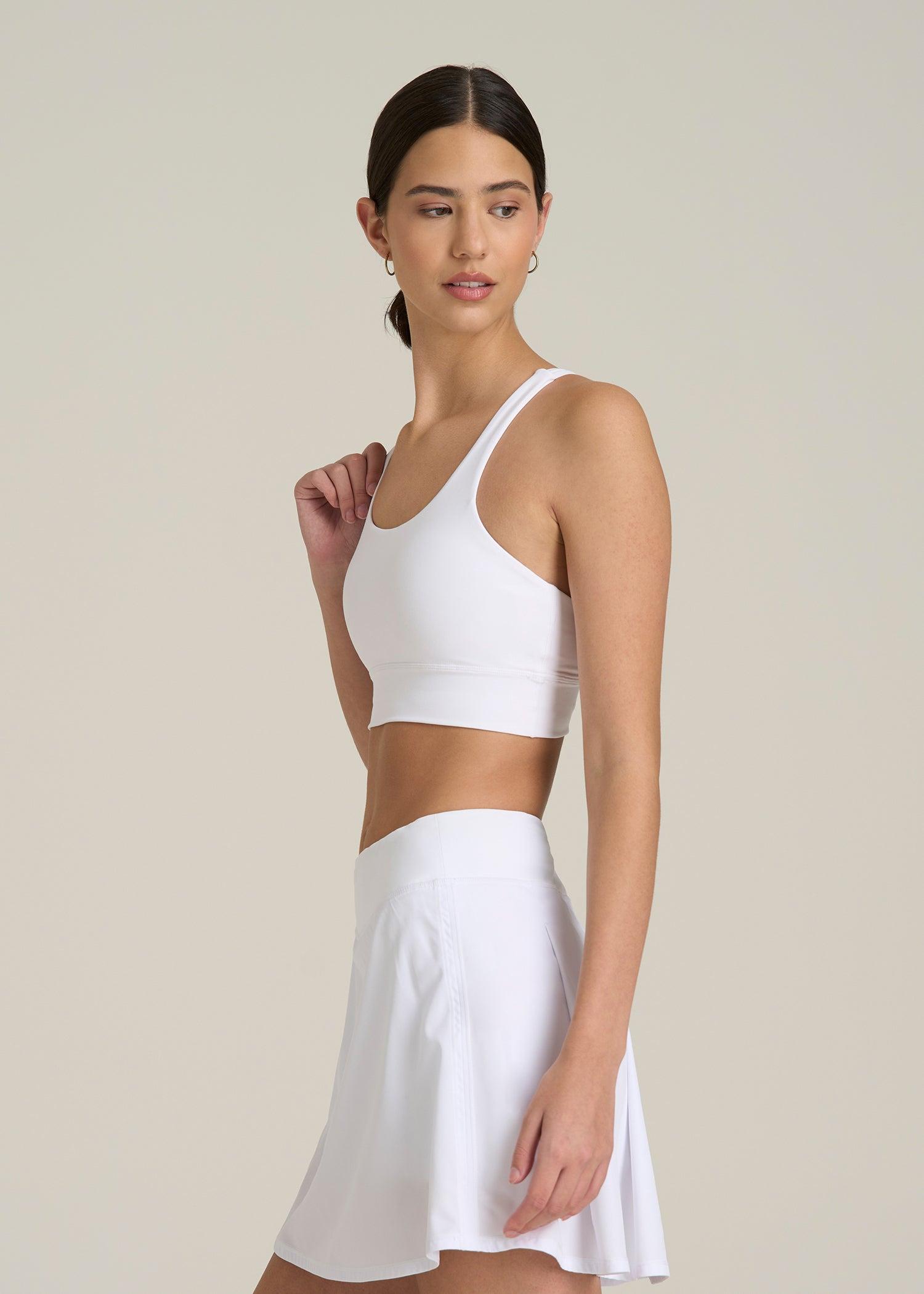 Women's Balance Crisscross Sports Bra for Tall Women in Bright White Female Product Image
