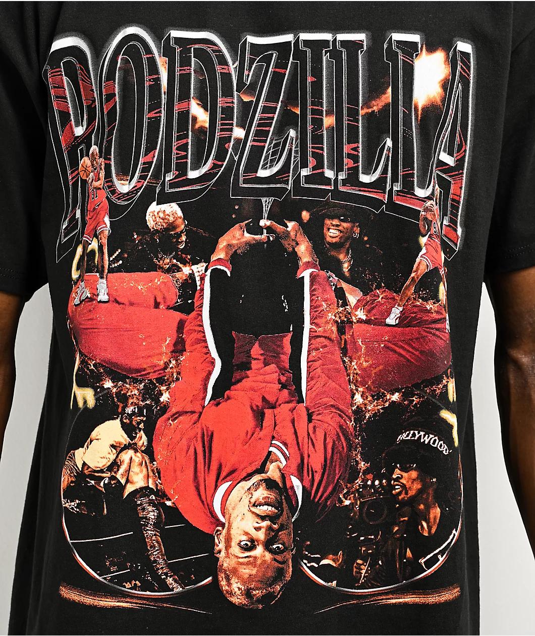 Rodman Apparel Flipped Bootleg Black T-Shirt Product Image