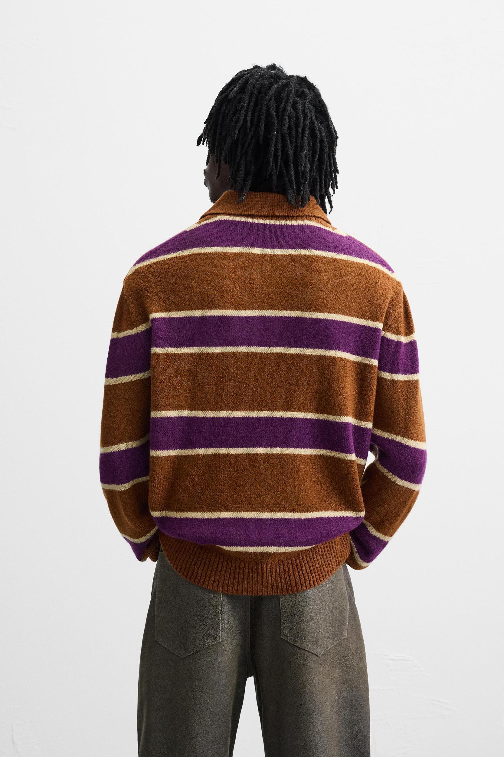 STRIPED KNIT POLO Product Image