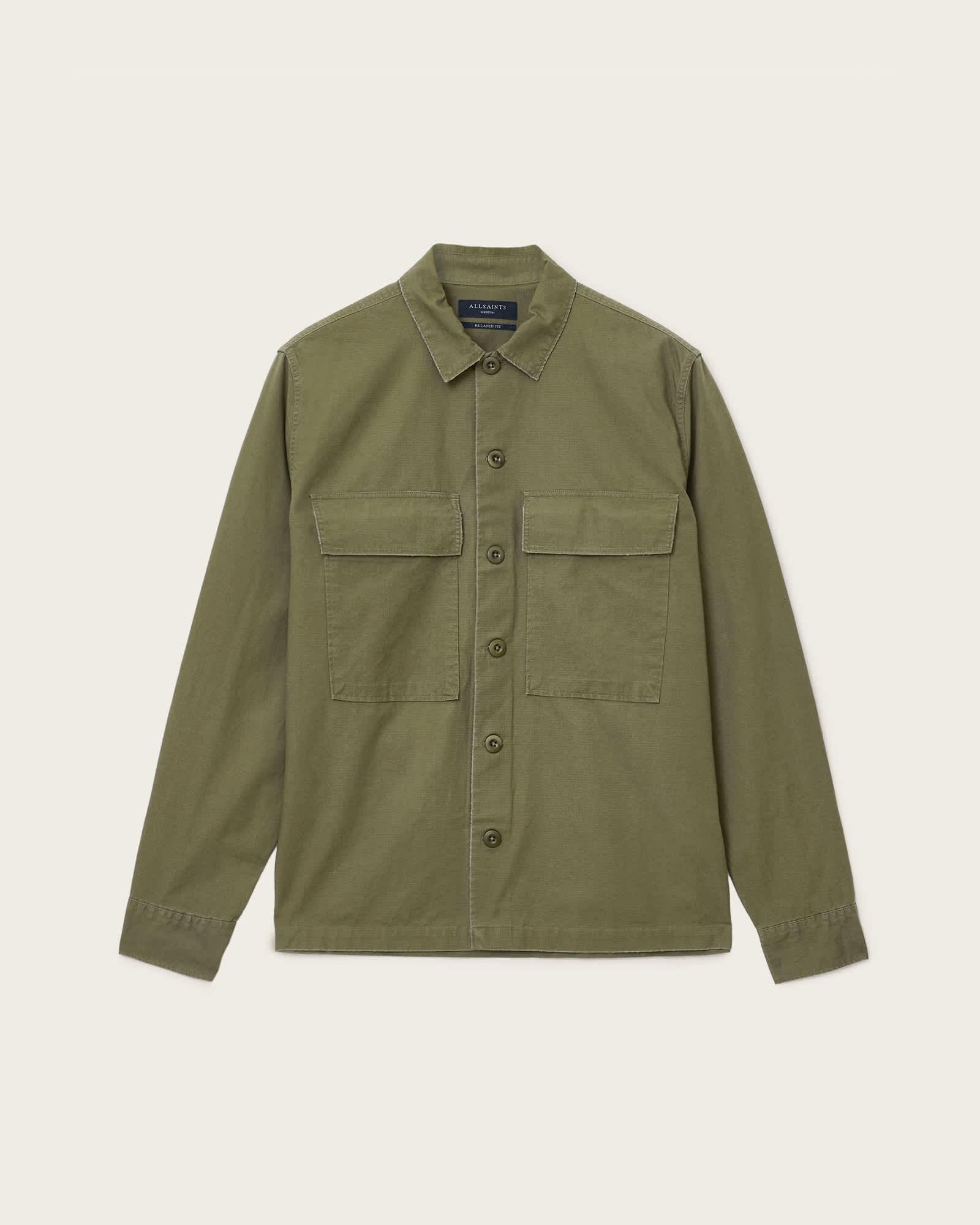Service Relaxed Fit Shirt PASTORAL GREEN | ALLSAINTS US Product Image