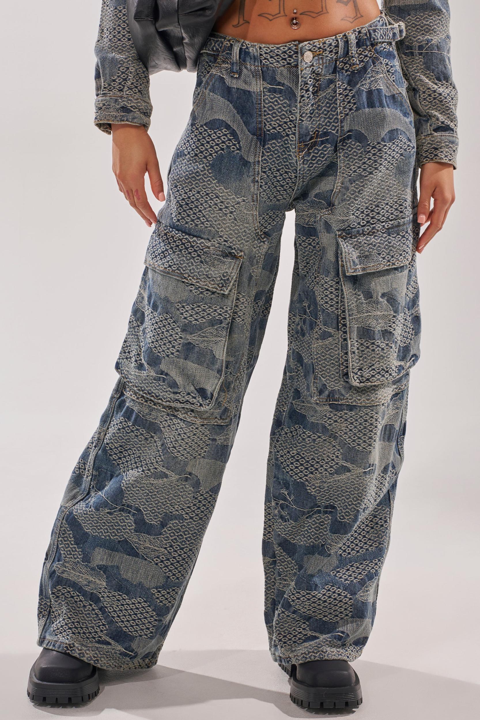 I THINK YOU WANNA KNOW DENIM CARGO PANT Product Image