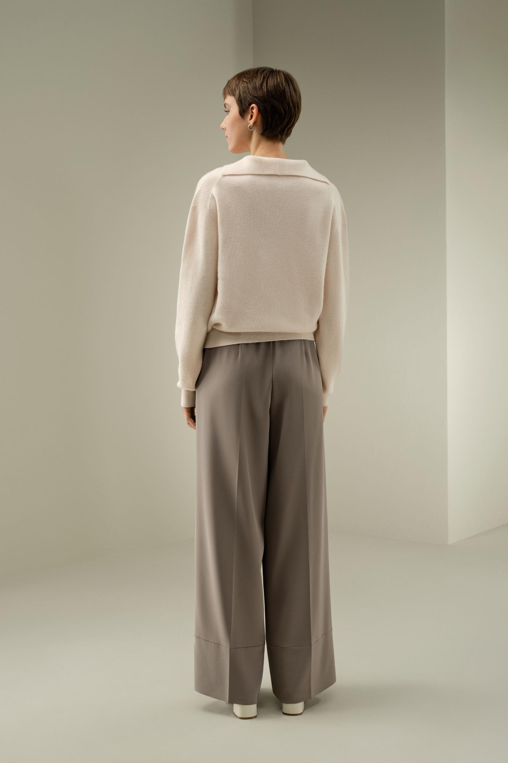 Ribbed Cashmere Polo Sweater Product Image