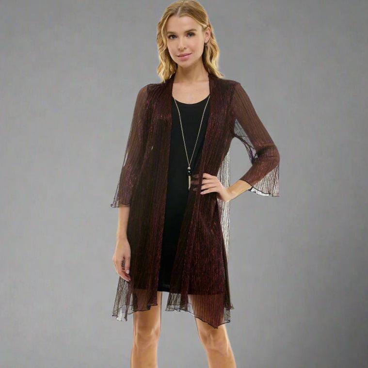 Sara Michelle Green Floral 3/4 2Fer Tank Dress W/ Necklace Product Image