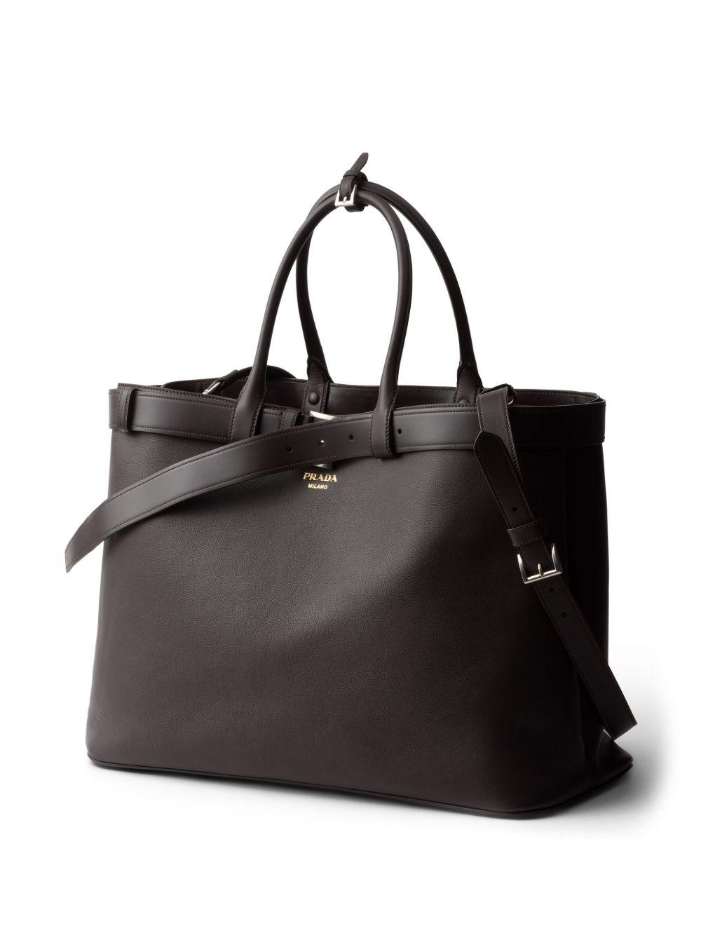 Buckle leather tote bag Product Image