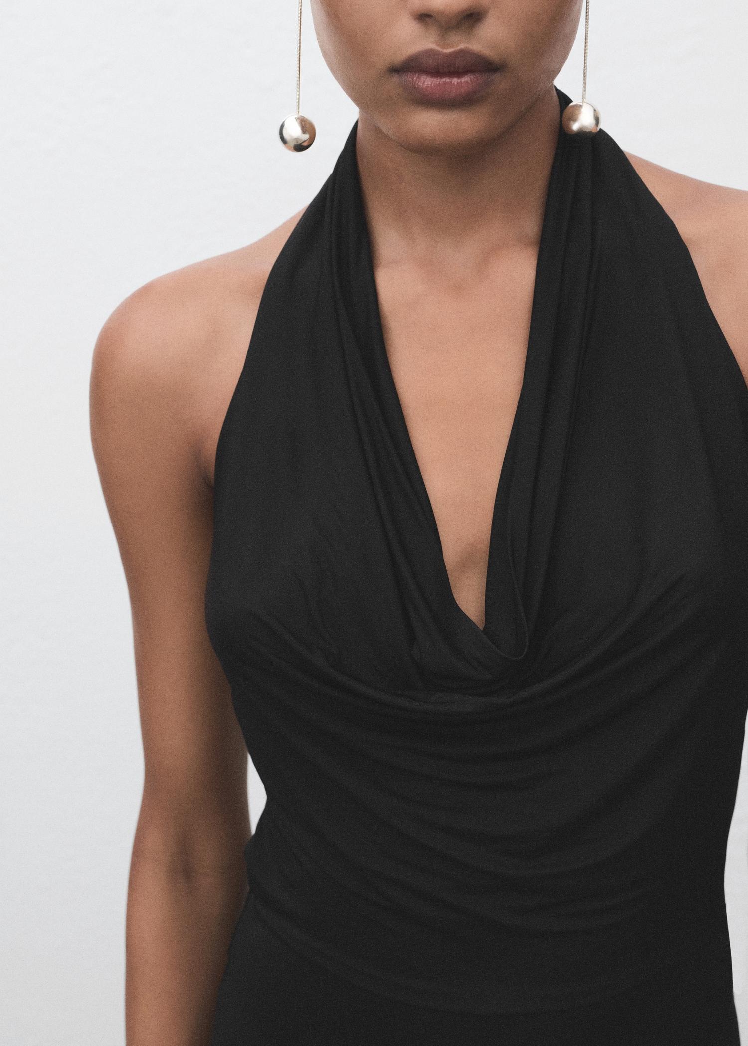 Draped open-back dress - Women | MANGO USA Product Image
