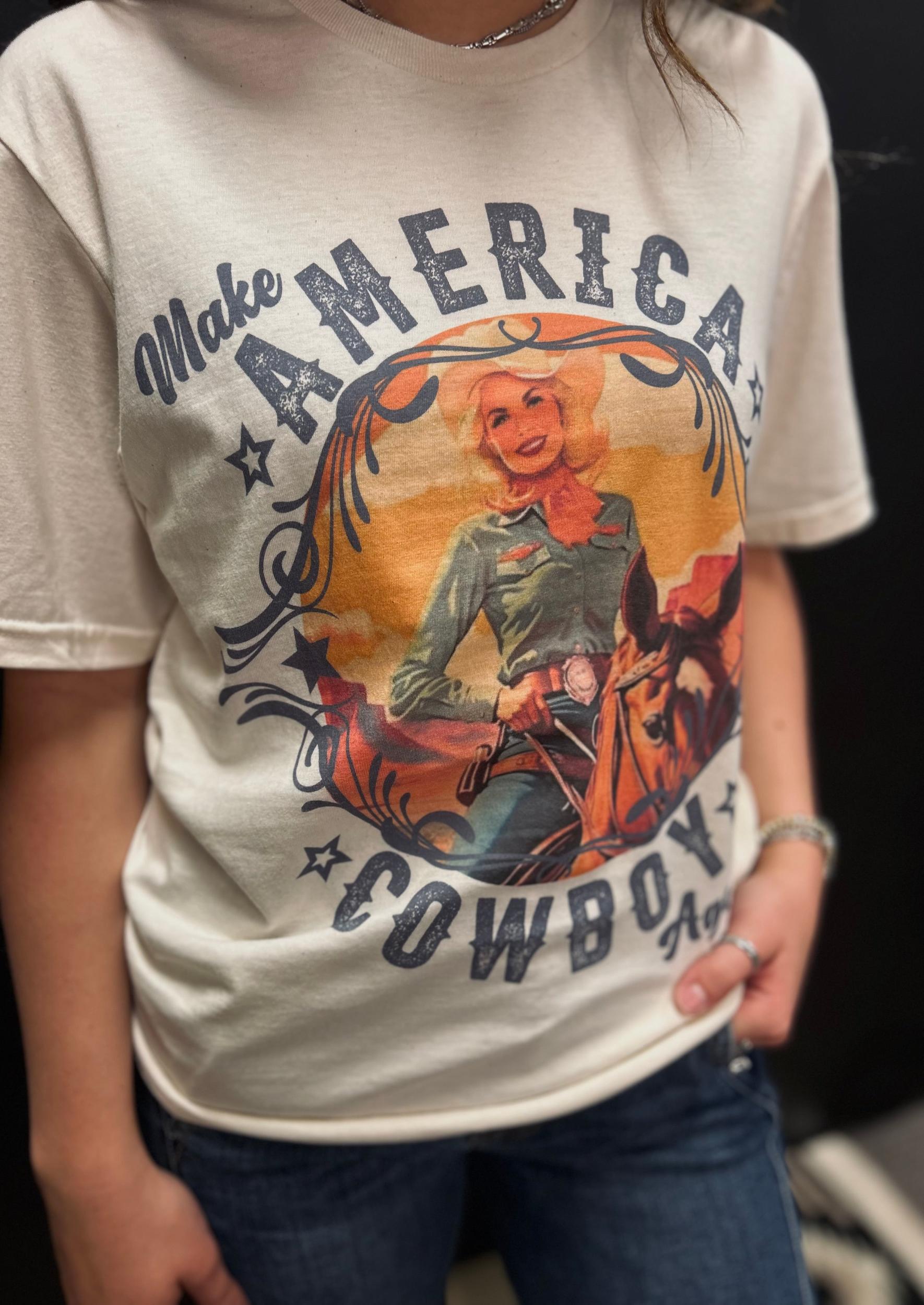 Make American Cowboy Again Vintage Tee Product Image