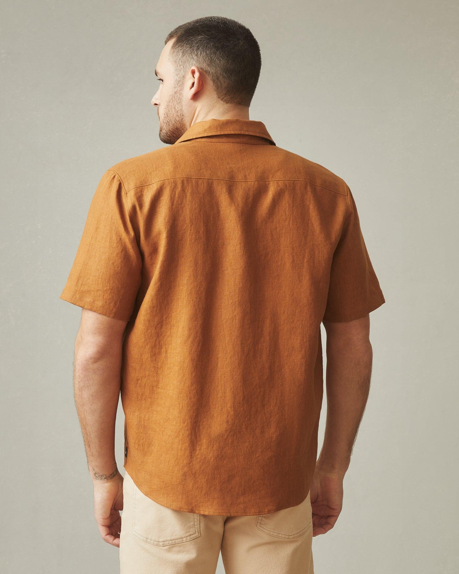 Men's Linen Shirt - Cashew Product Image