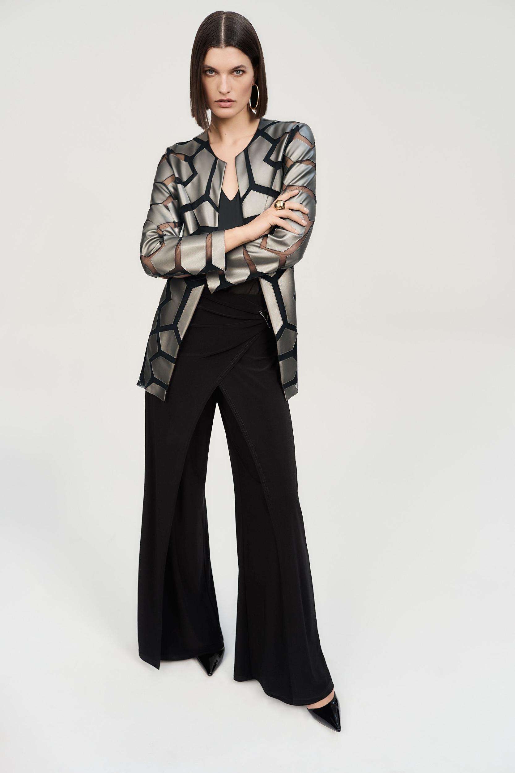 Silky Knit Wide-Leg Wrap Pants Product Image