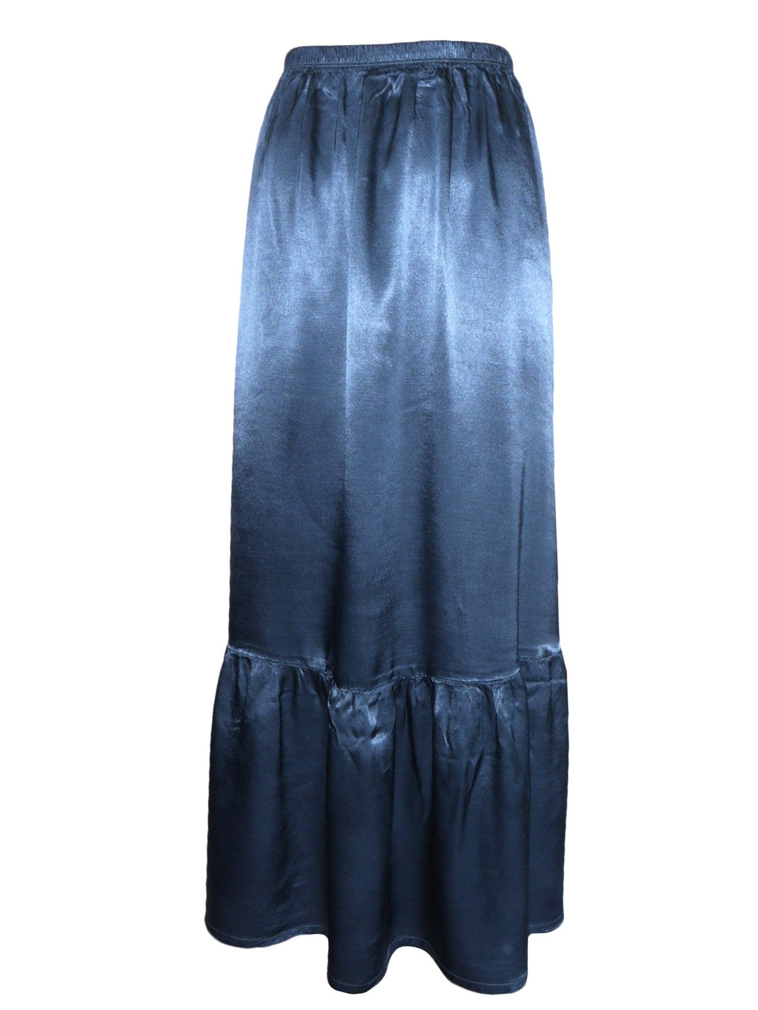 Hard Tail Satin Ruffle Maxi Skirt (Style: SAT-27) Product Image