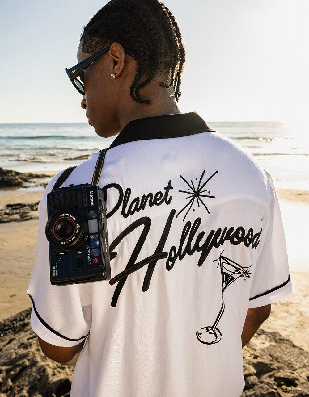 PLANET HOLLYWOOD Martini Mens Button Up Shirt - WHITE Product Image