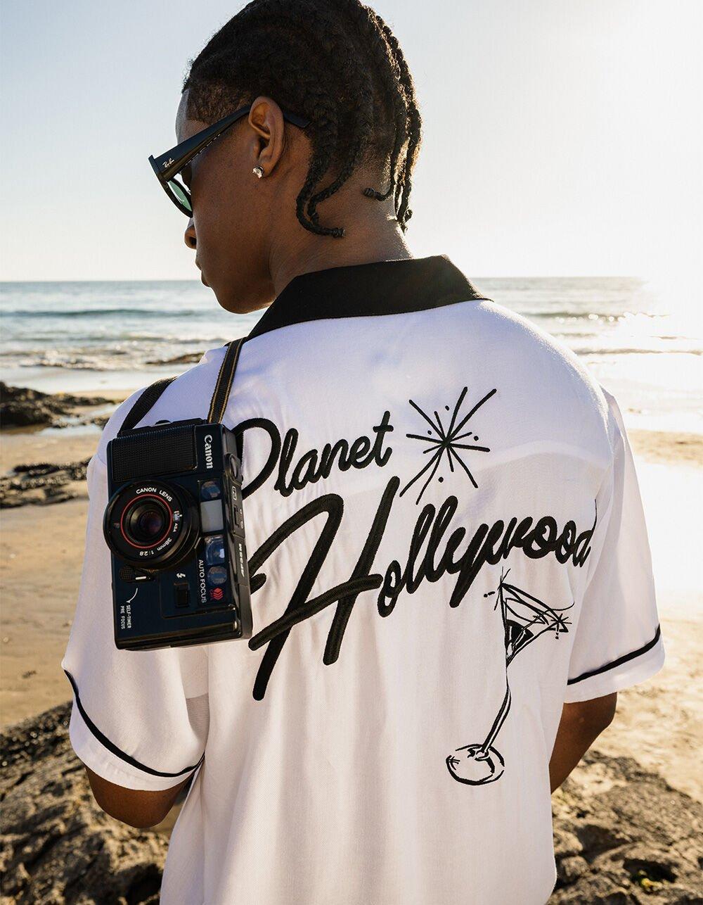 PLANET HOLLYWOOD Martini Mens Button Up Shirt - WHITE Product Image