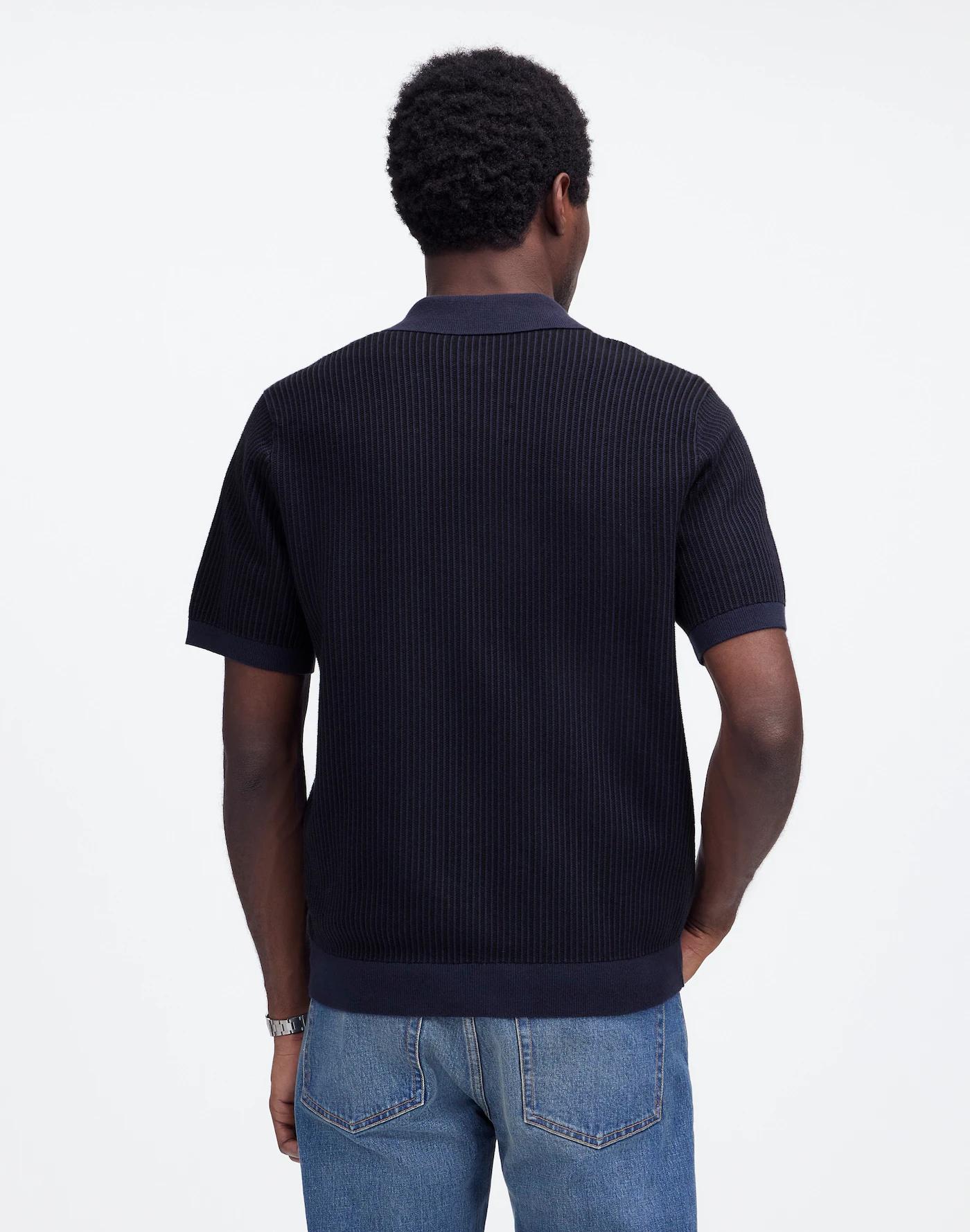 Tuck-Stitch Button-Up Sweater Polo Product Image