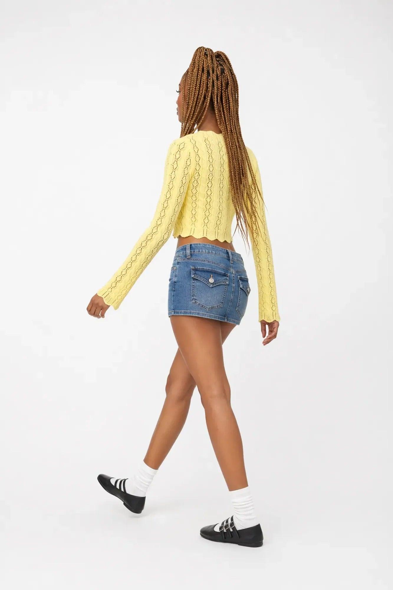 Denim Micro Mini Skirt Female Product Image