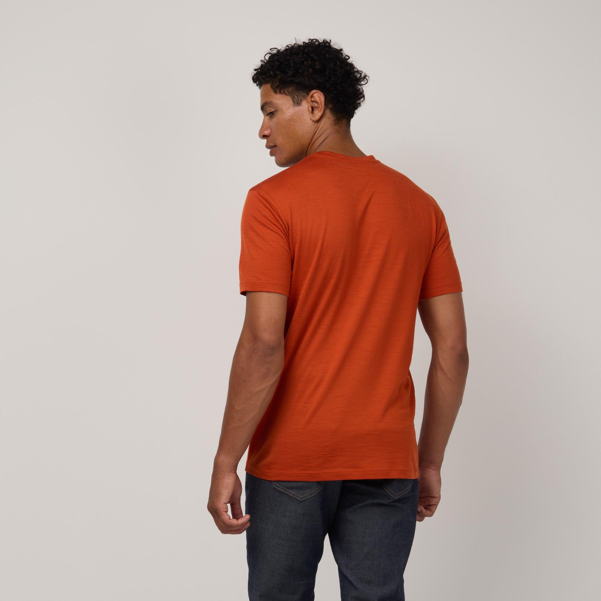 Signature Merino Wool Crew Neck Tee | Terracotta Product Image