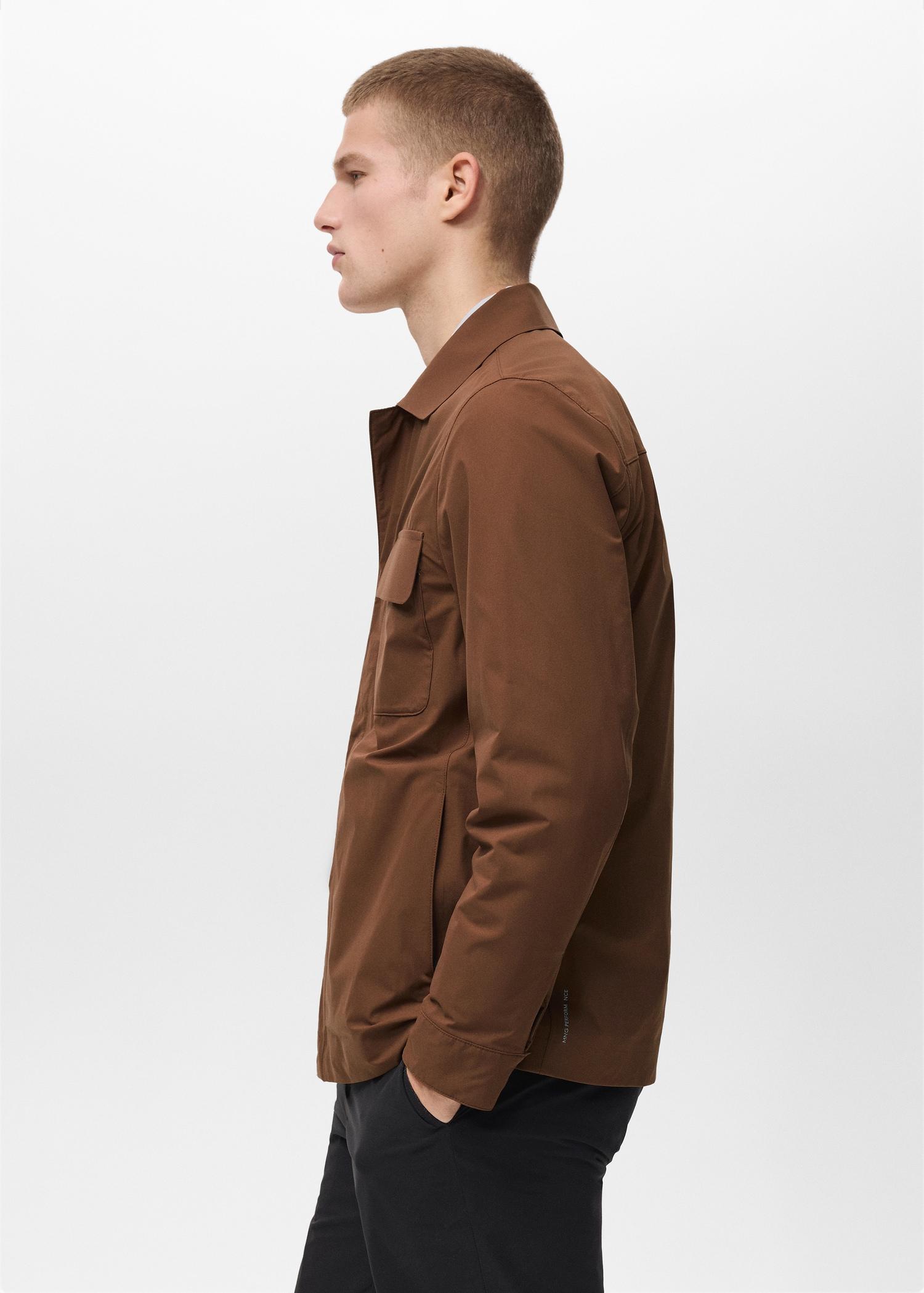 Water-repellent jacket with pockets - Men | MANGO USA Product Image