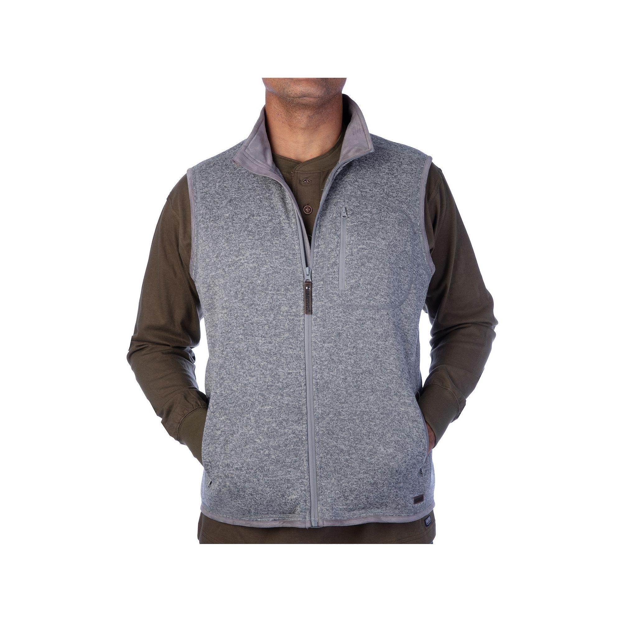 Men's Smith's Workwear Full-Zip Sweater Fleece Vest, Size: Large, Grey Gray Product Image