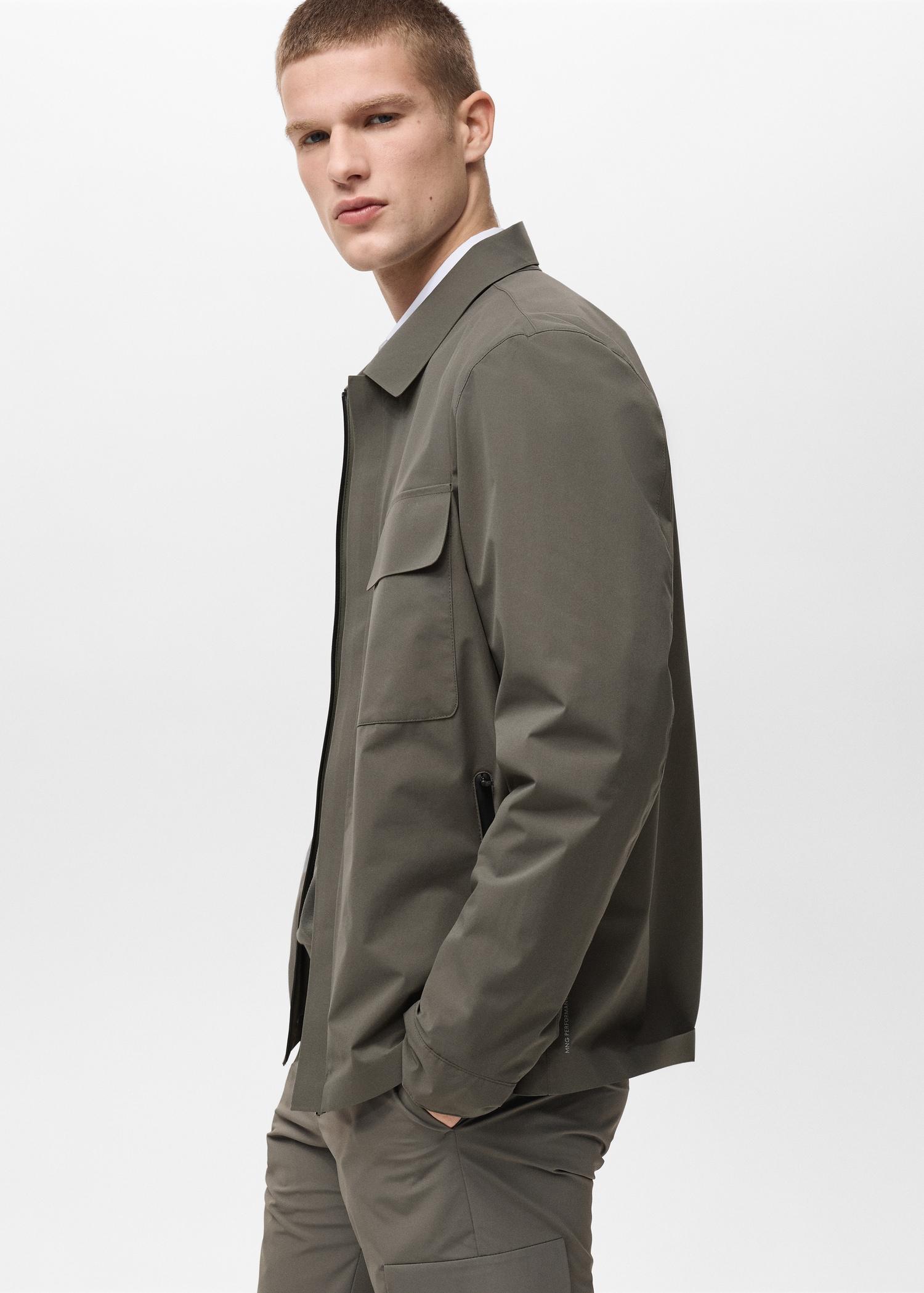 Water-repellent jacket with pockets - Men | MANGO USA Product Image