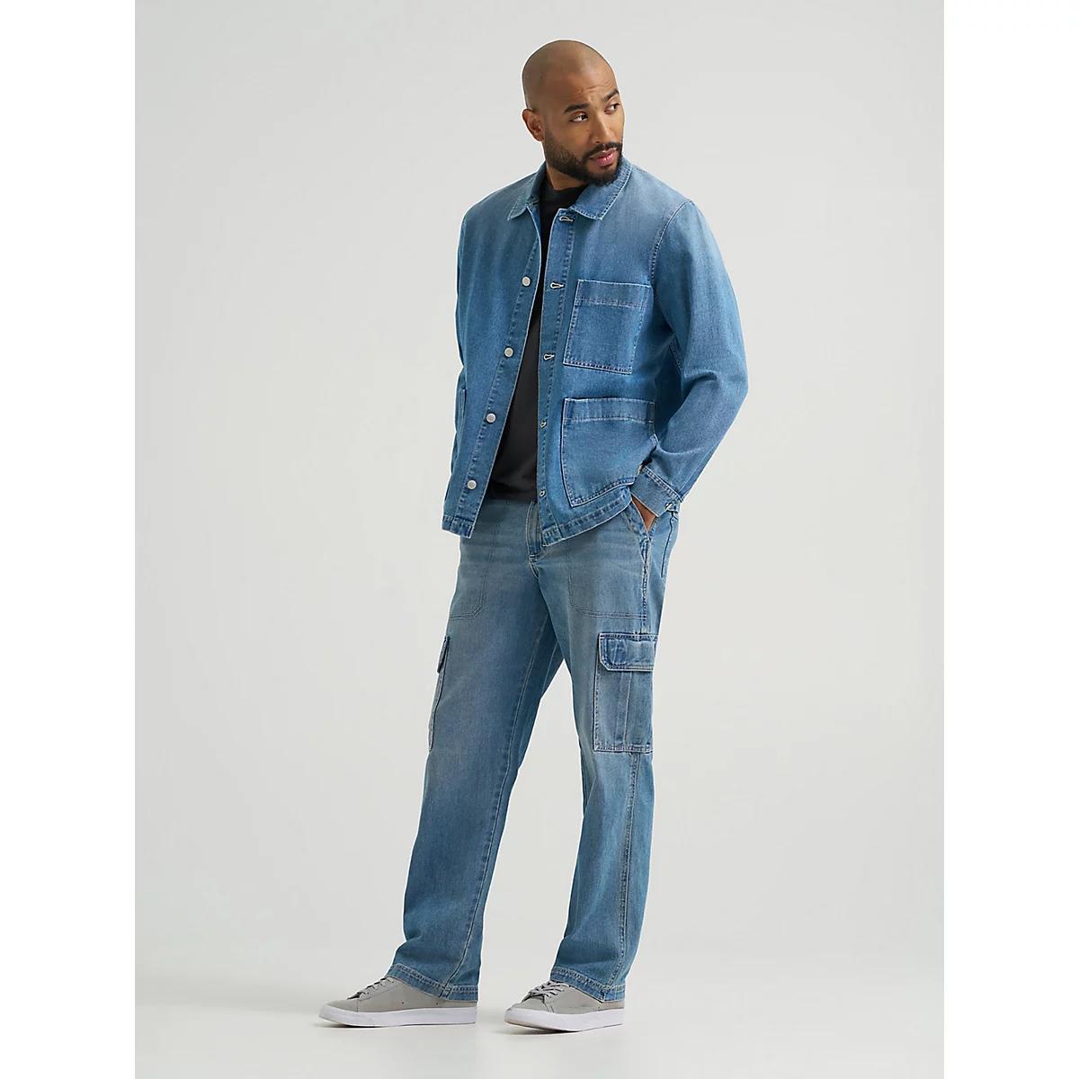 Men's Utility Denim Cargo in Mid Product Image