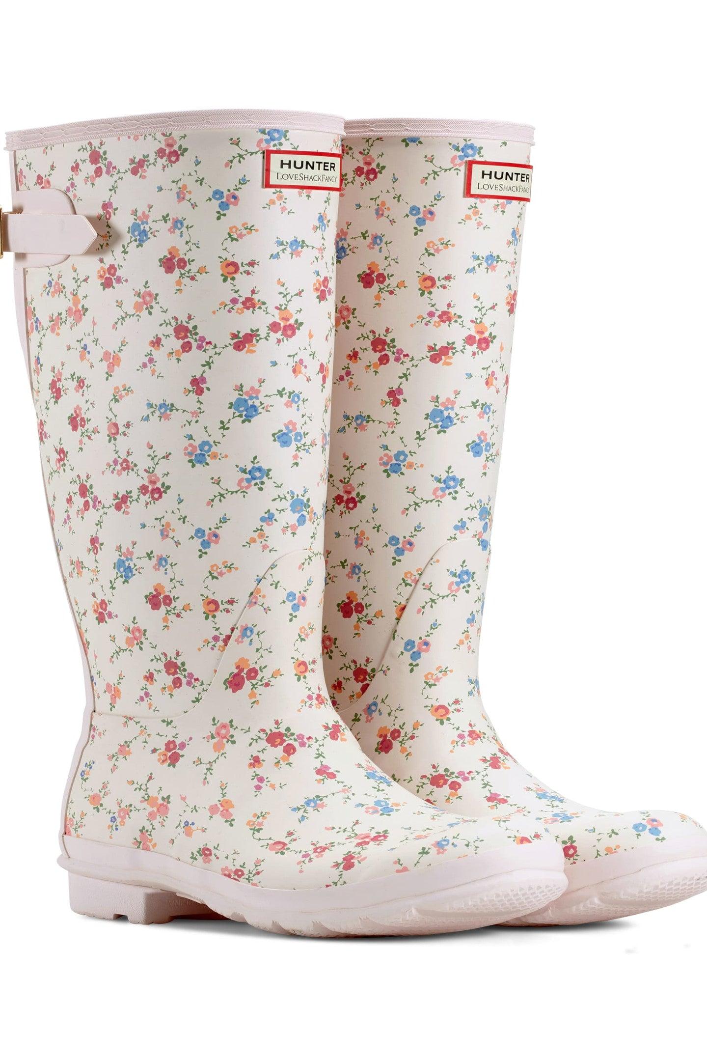 Hunter x LoveShackFancy Womens Original Tall Boot - ROSE HEART / 11 Product Image
