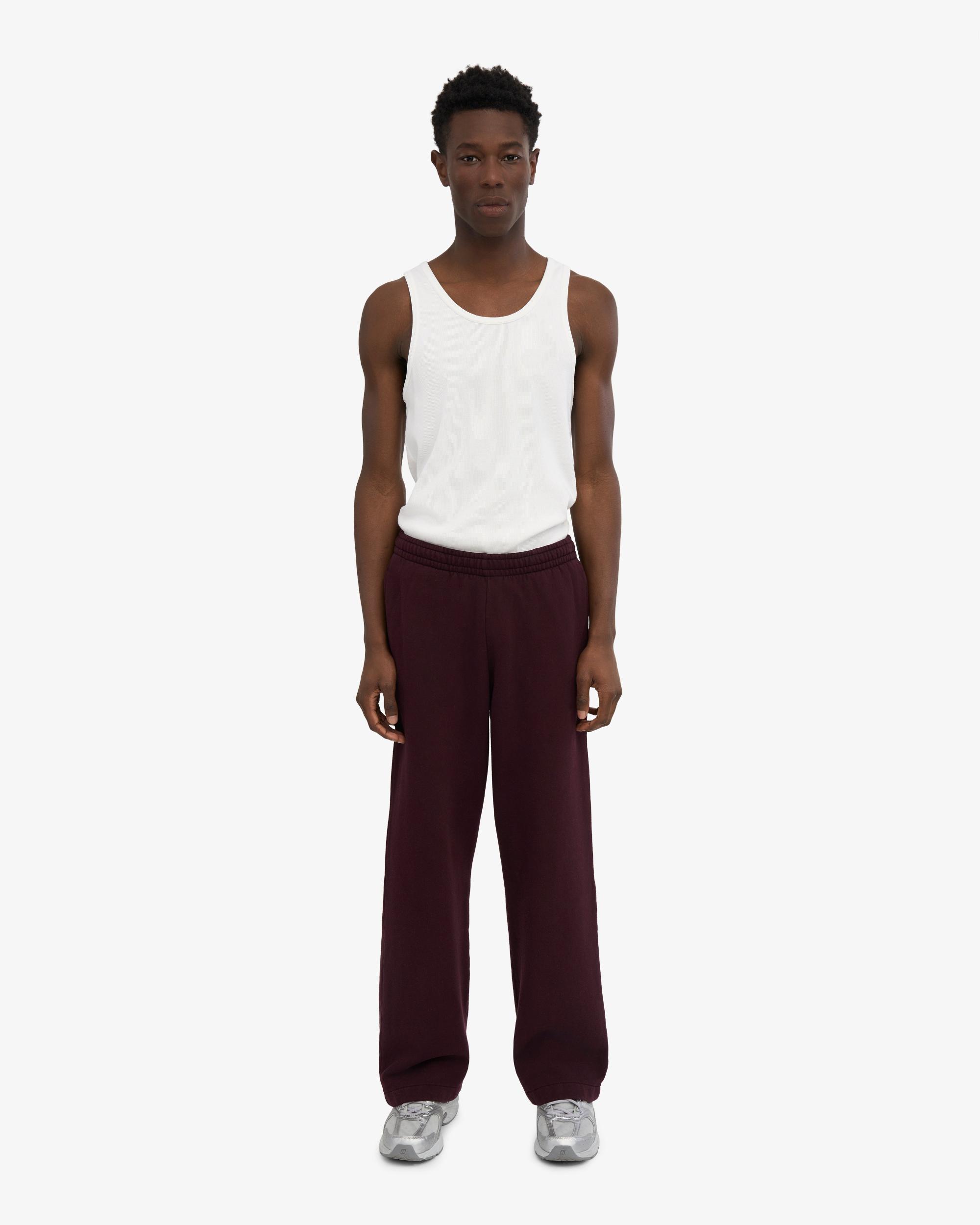 Organic Straight Leg Sweatpants - Oxblood Red Product Image