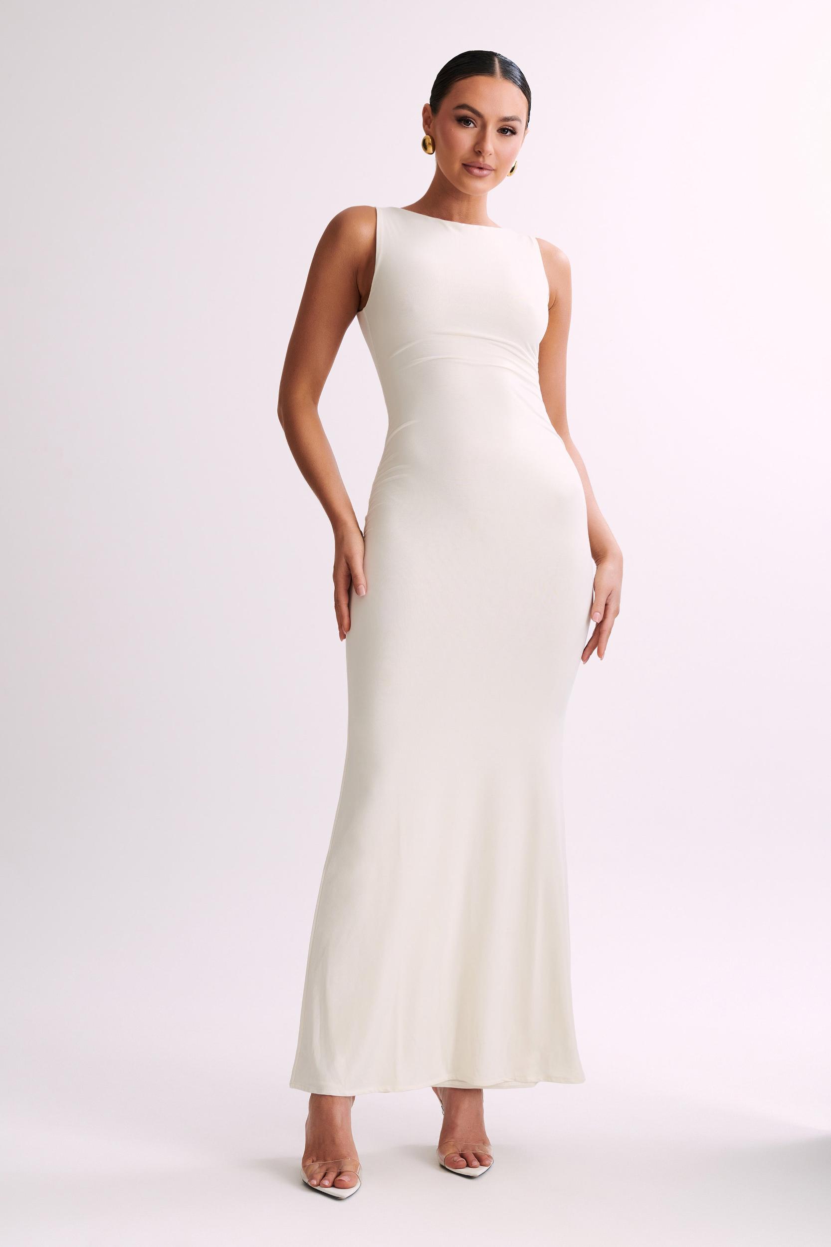 Tarna Sleeveless Slinky Maxi Dress - Bone Product Image