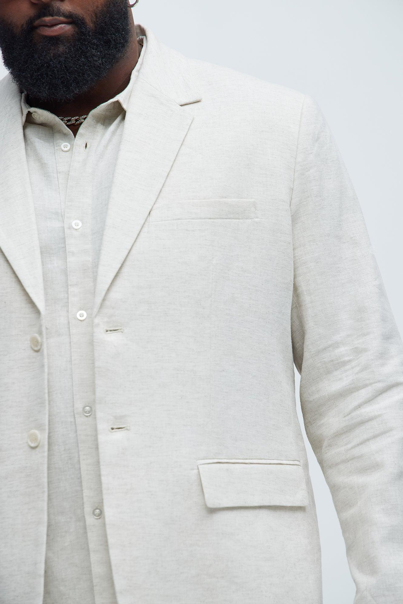 Bahamas Linen Suit Jacket - Oatmeal Product Image