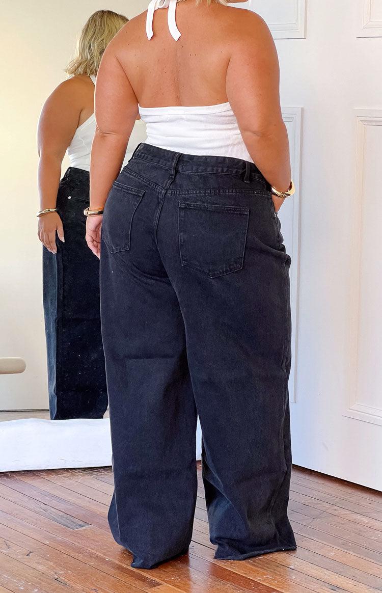 She's Yours Black Wide Leg Boyfriend Jeans Girls Product Image