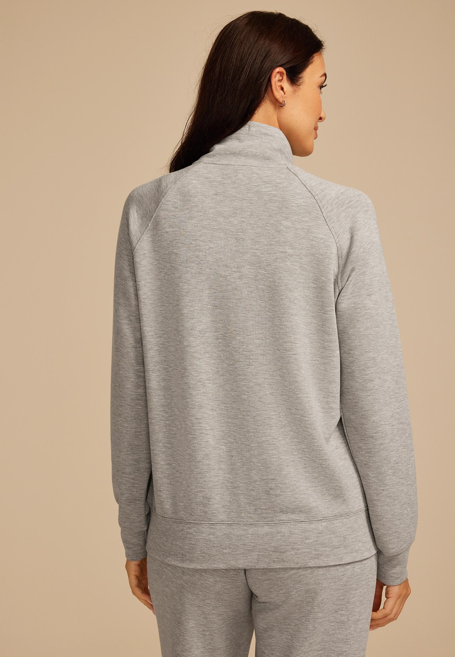 Heathered Gray Cloud Scuba Knit Full Zip Sweatshirt Product Image