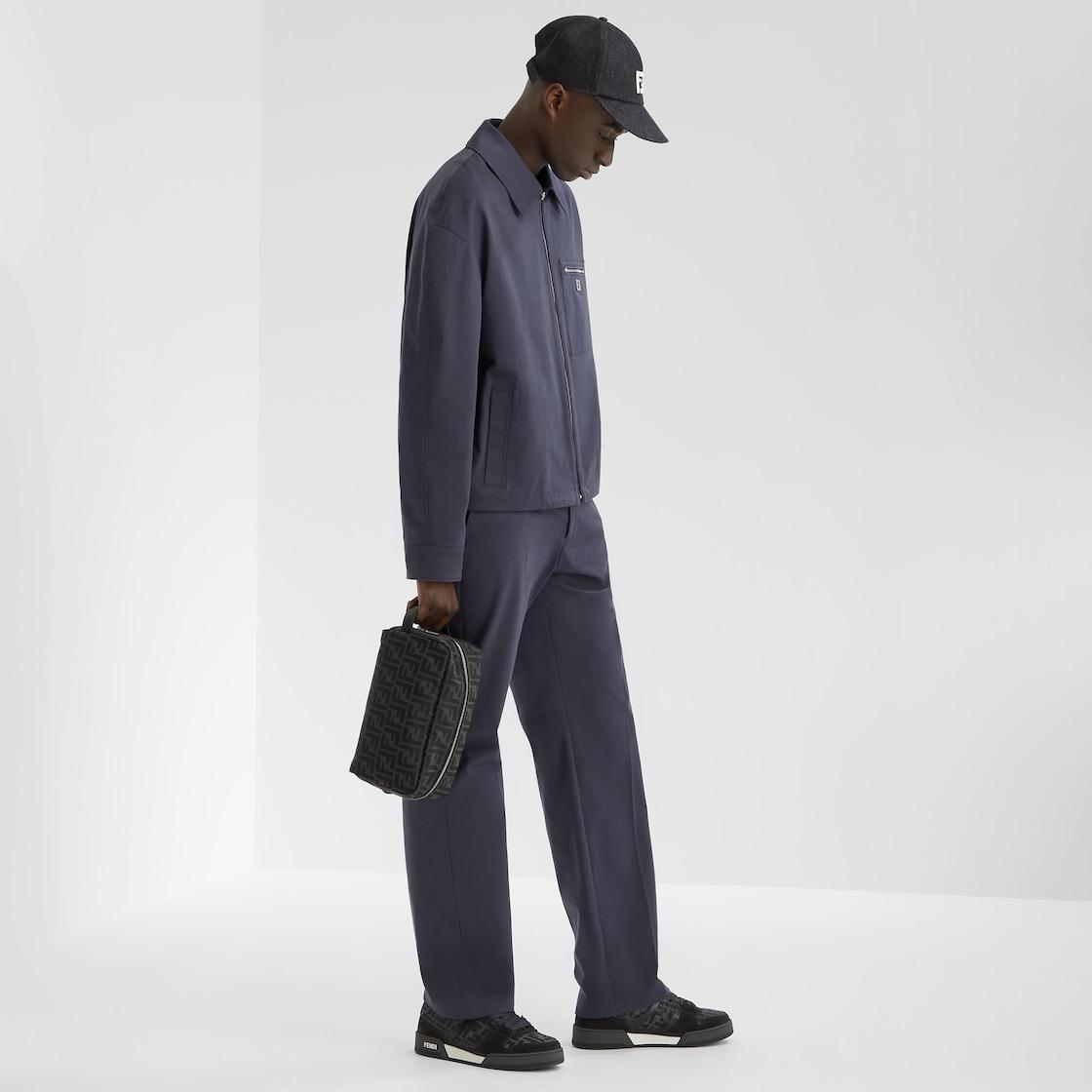 Fendi Match SneakersBlack FF jacquard and gray suede low-tops Product Image