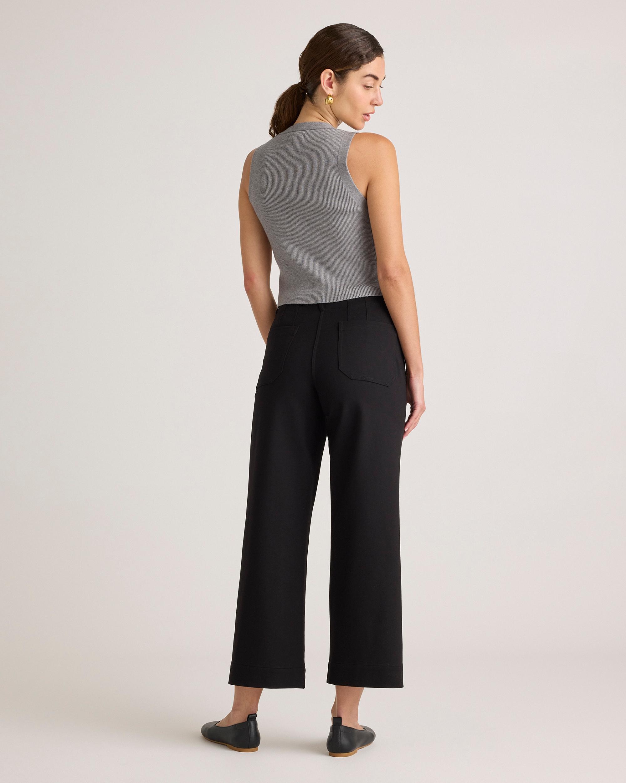 Quince | Women's Ultra-Stretch Ponte Cropped Wide Leg Pants Rayon Product Image