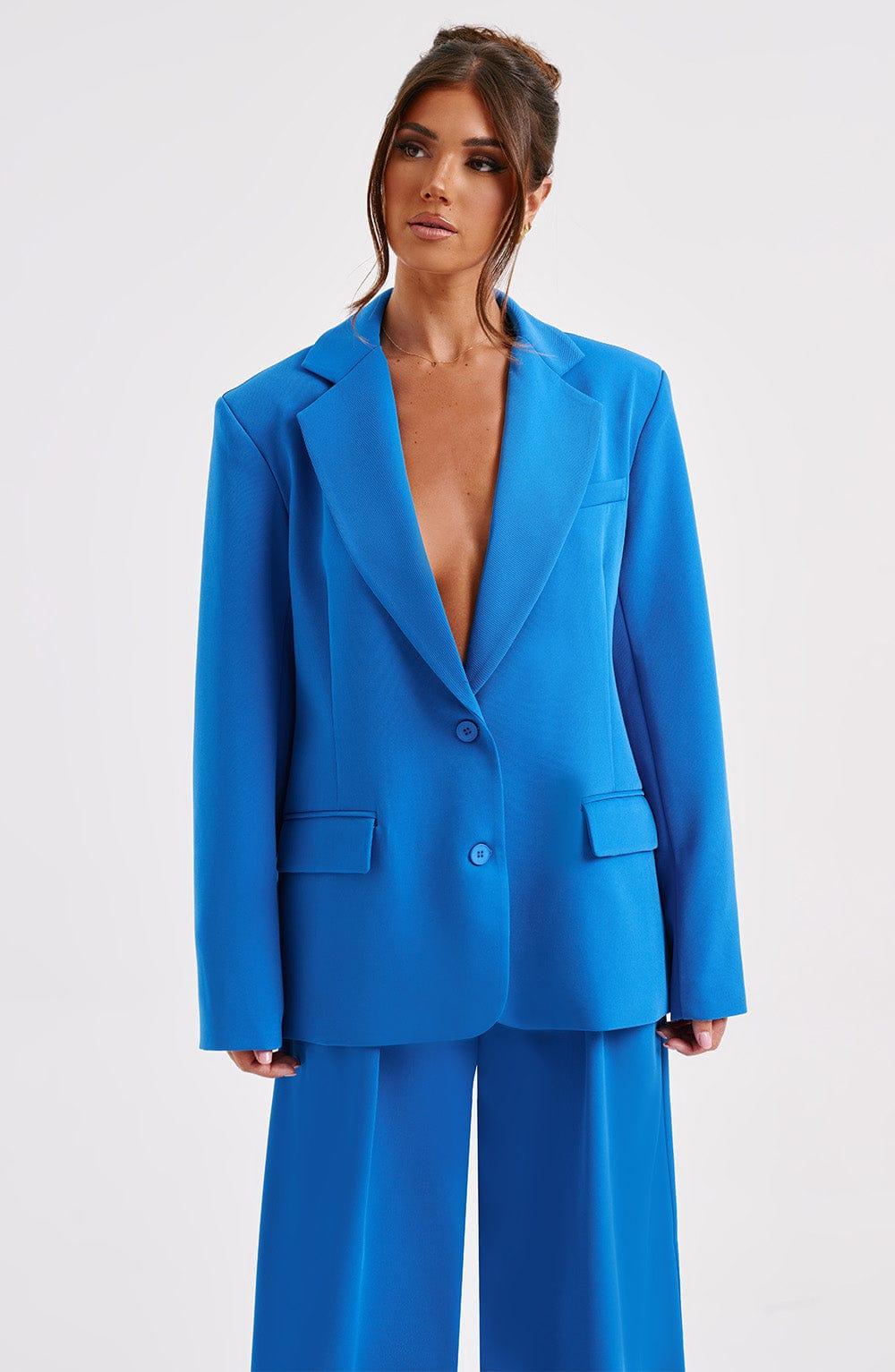 Noa Oversized Suit Jacket - Blue Product Image