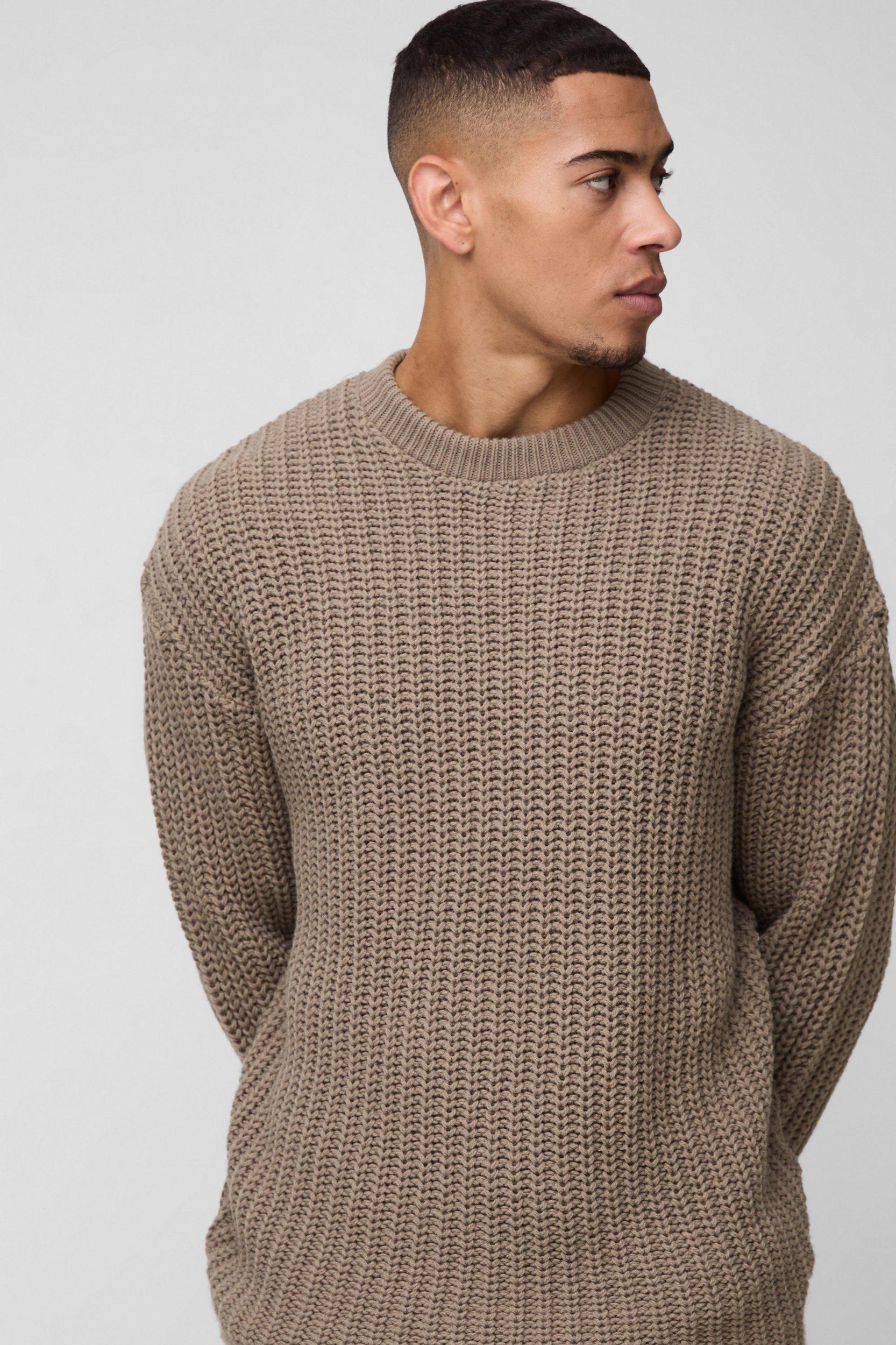 Oversized Chunky Knitted Sweater | boohooMAN USA Product Image