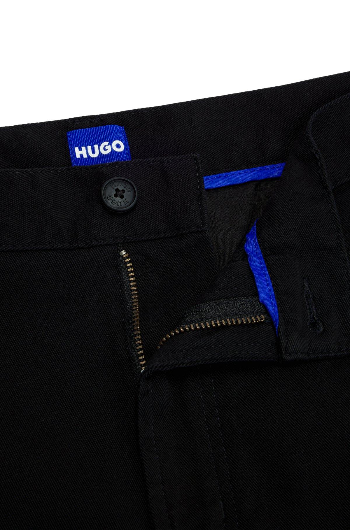 Regular-fit trousers in cotton twill with signature label Product Image
