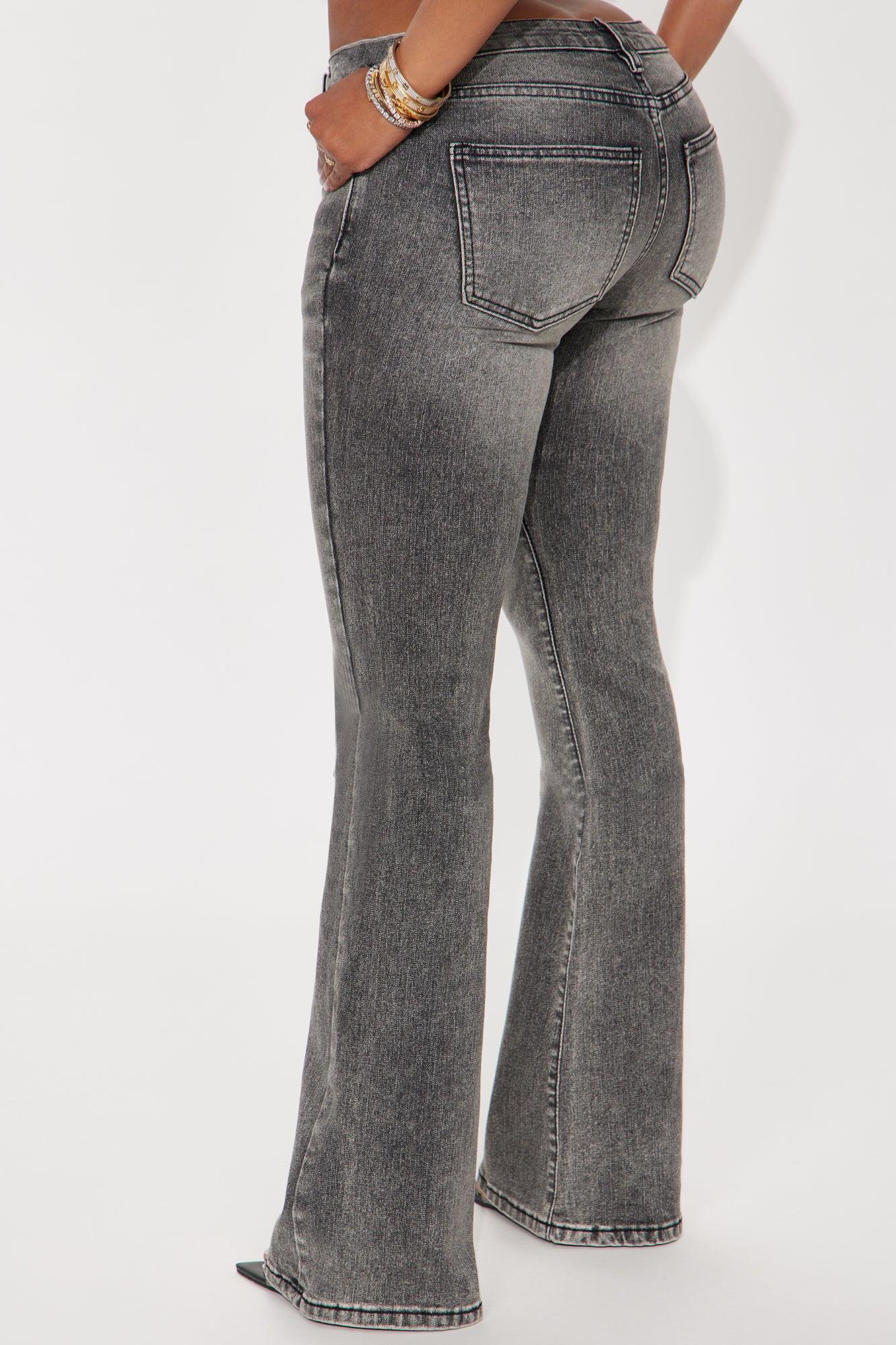 Forever Stretch Low Rise Flare Jeans - Grey Female Product Image