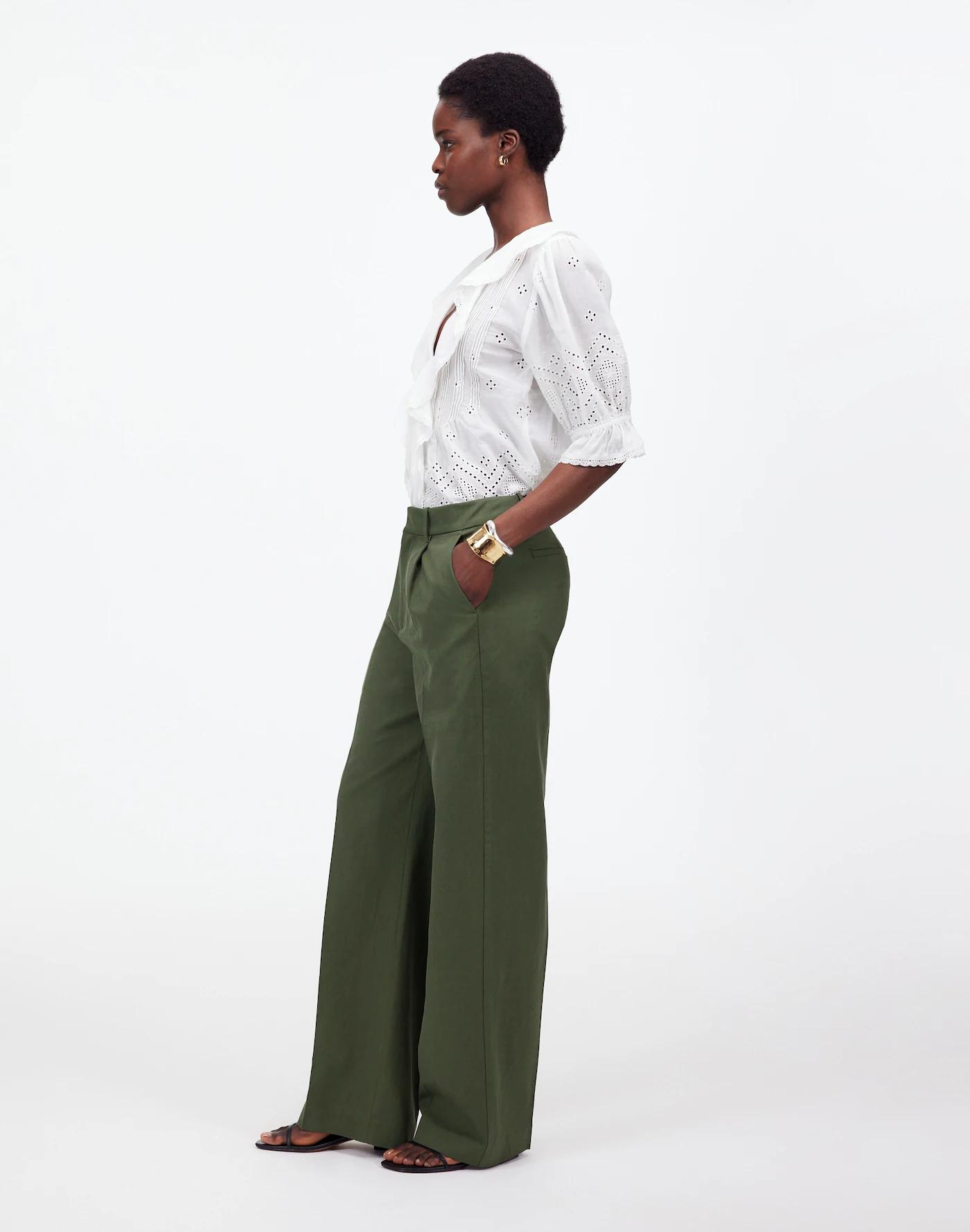 Petite Slouchy Straight Pants in Drapey Twill Product Image