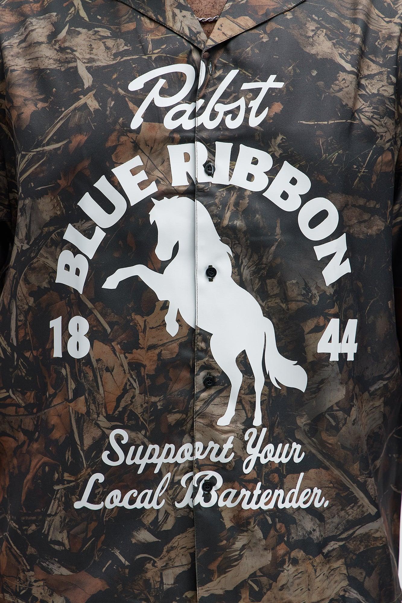 Pabst Blue Ribbon Button Up Shirt - Camouflage Male Product Image
