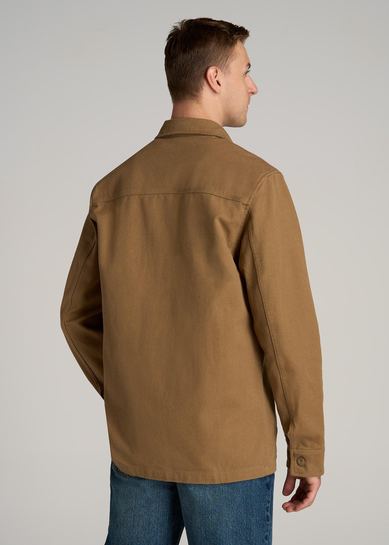 LJ&S Canvas Shirt Jacket for Tall Men in Sahara Male Product Image