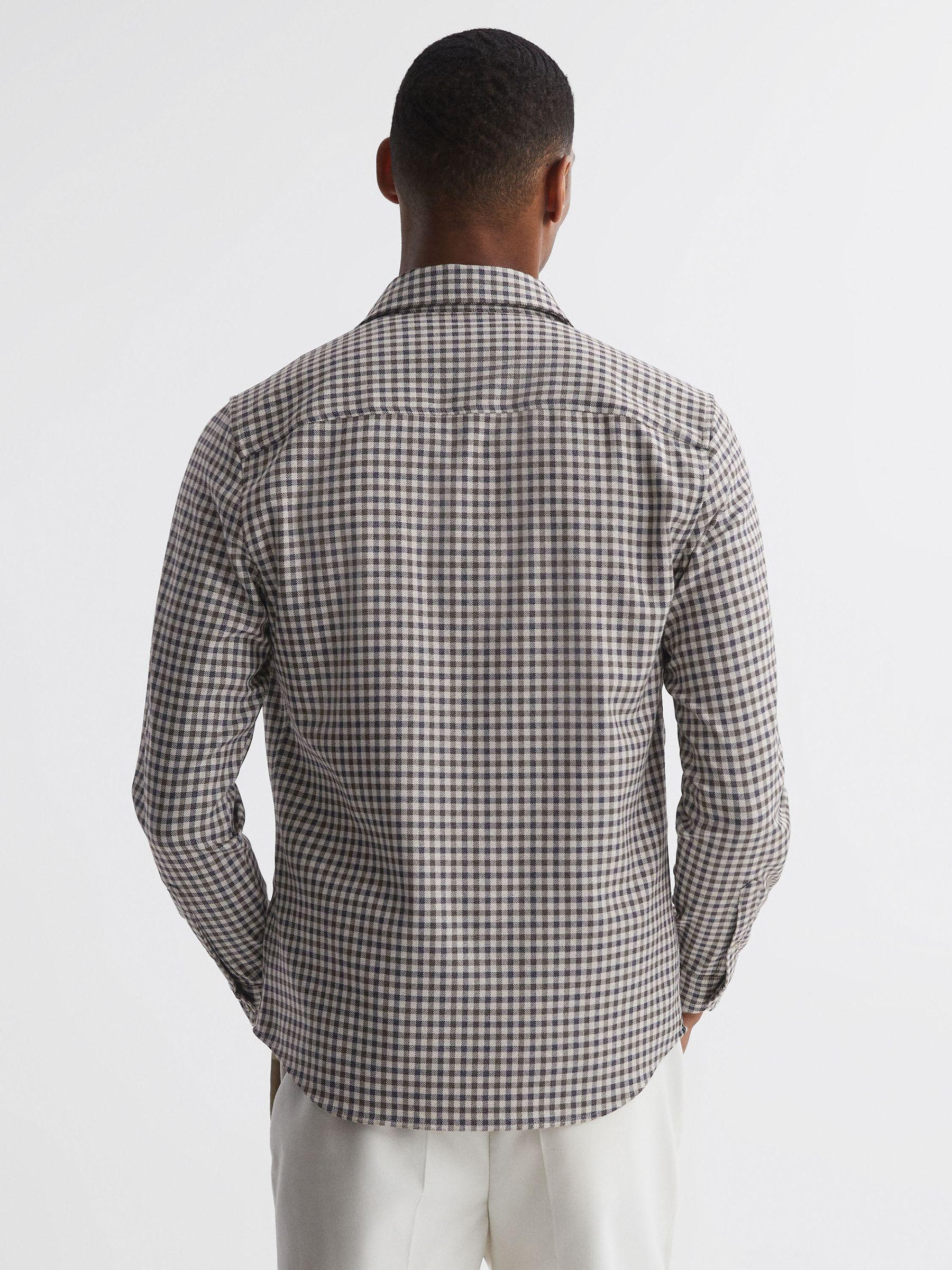 Brushed Checked Overshirt in Chocolate Multi Product Image