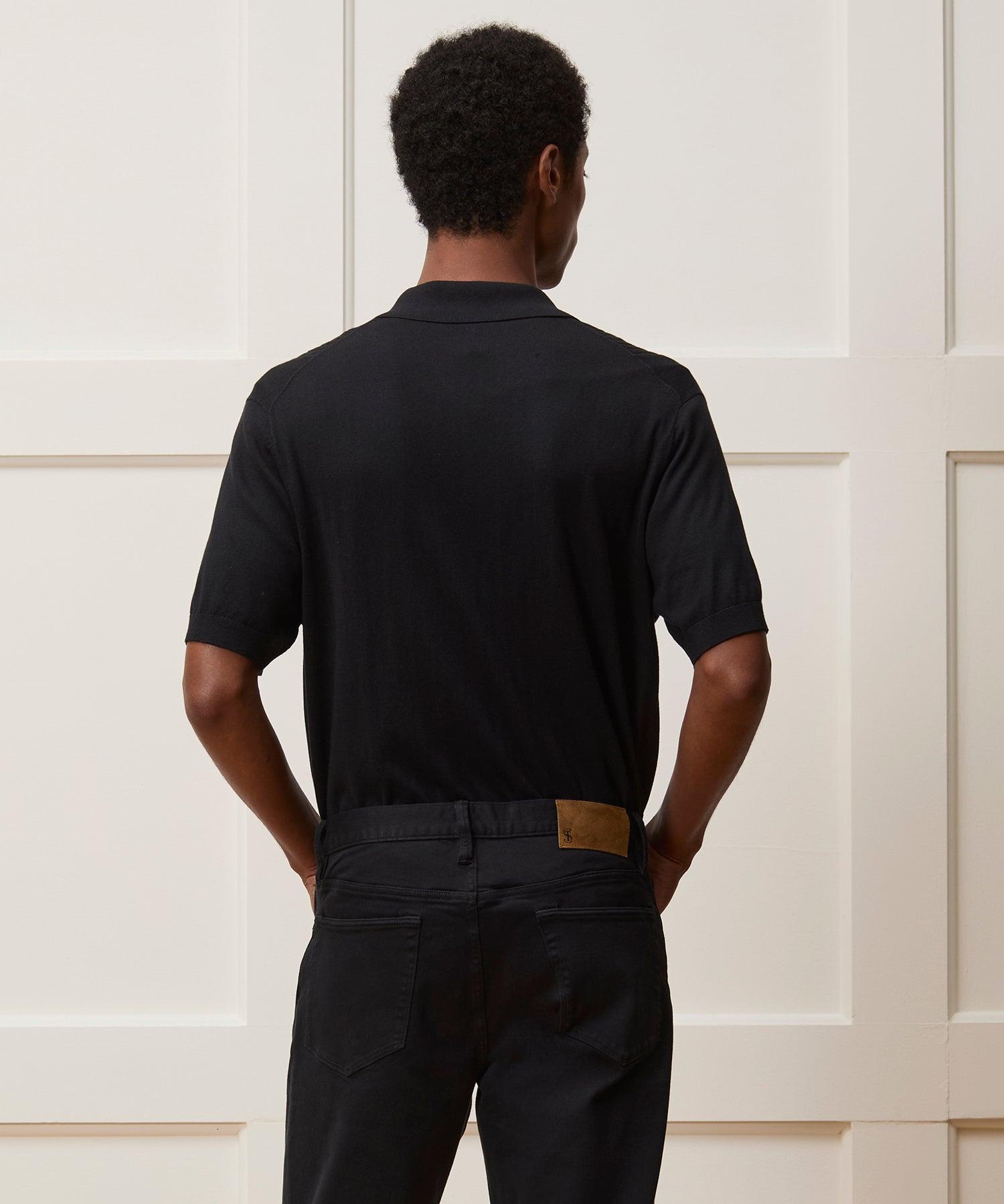 Silk-Cotton Ribbed Sweater Polo Product Image